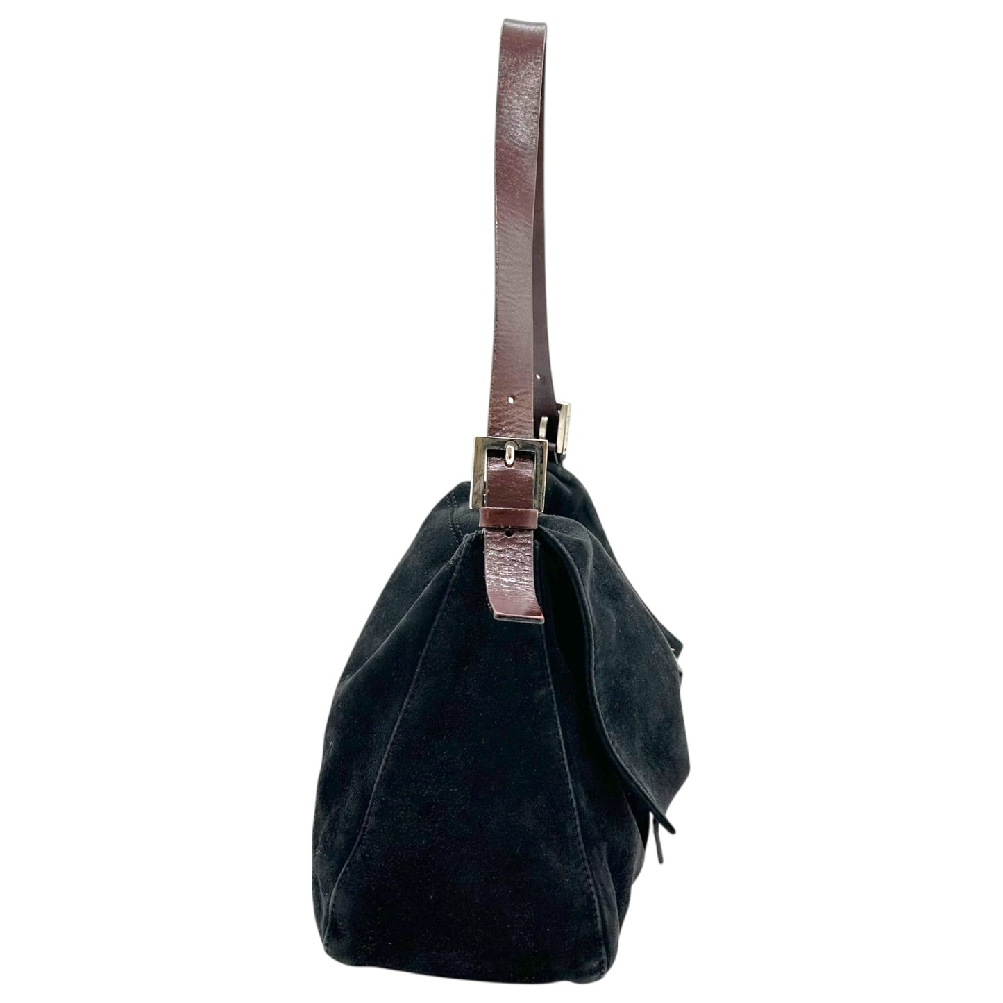 Fendi Black Suede & Brown Leather Mama Baguette Bag