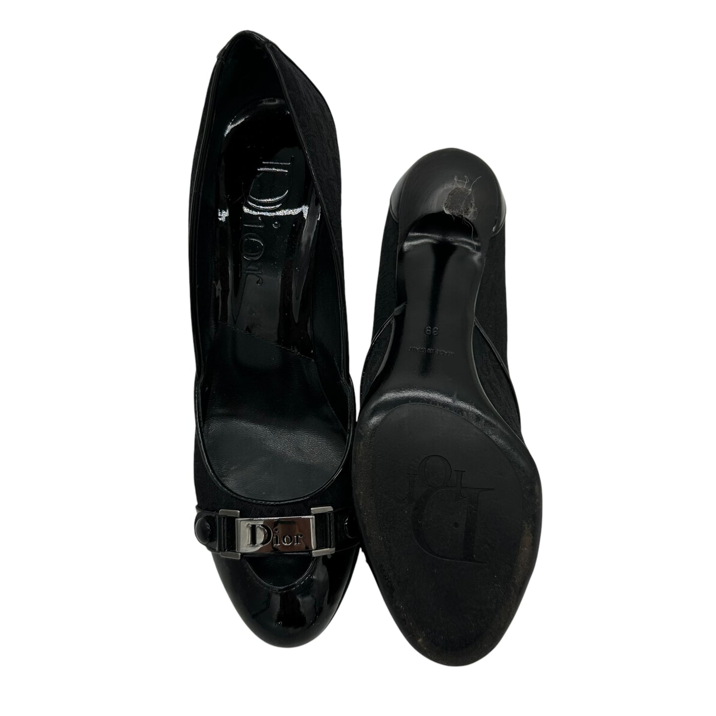 Christian Dior Street Chic Black Monogram Rounded Toe Heels