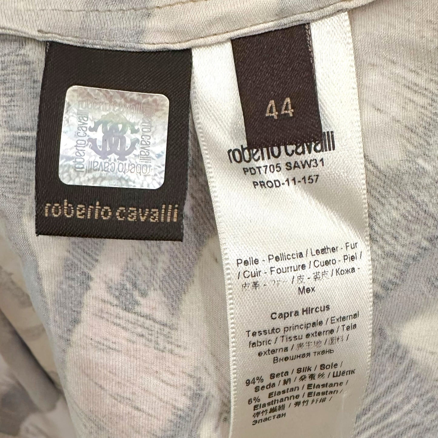 Roberto Cavalli Pink Feather Print Silk Lace Up Blouse - Outfit Repeater