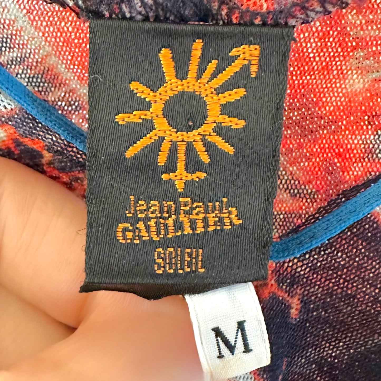 Jean Paul Gaultier 1998 Soleil Palm Tree Print Hooded Mesh Tank