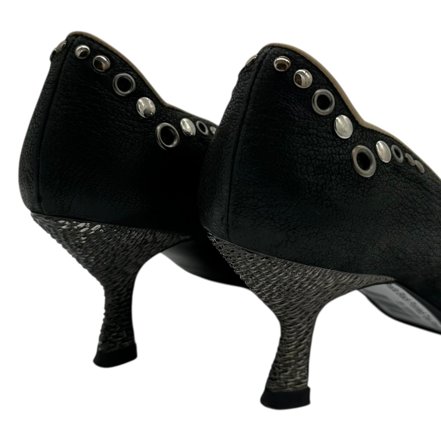 Prada Black Pointed Toe Rivet Heels