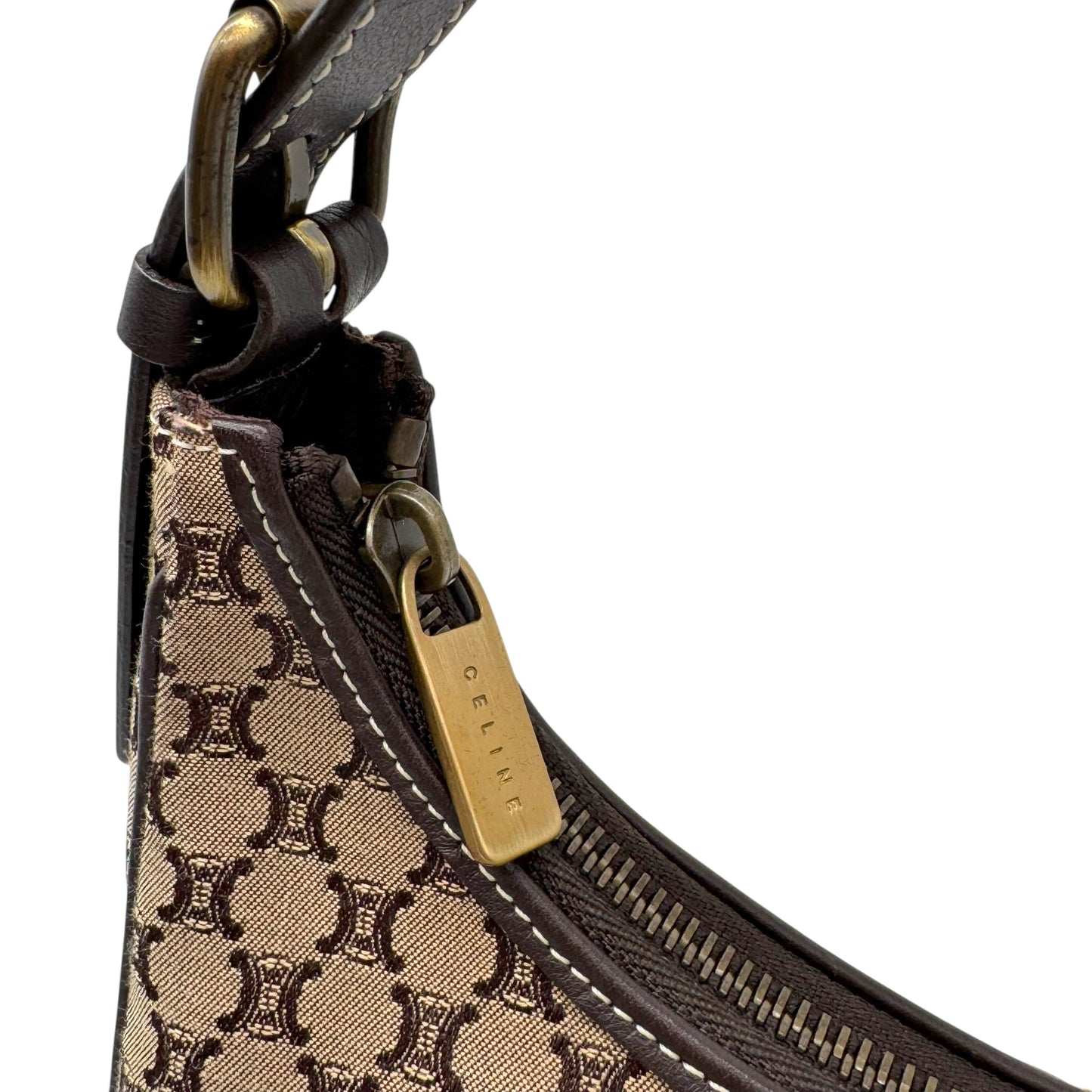 Celine Brown Triomphe Monogram Ava Bag