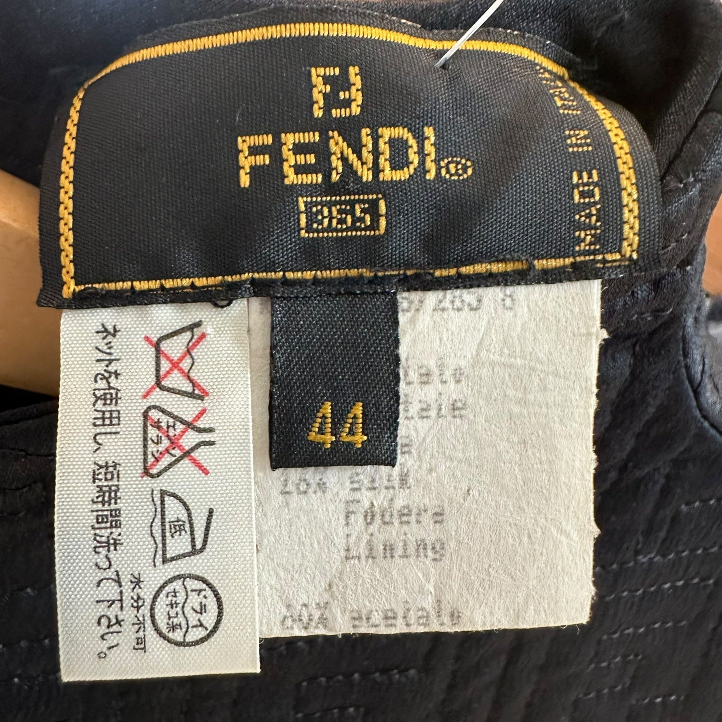 Fendi Black Zucchino Monogram Embroidered Silk Mock-Neck Top - Outfit Repeater