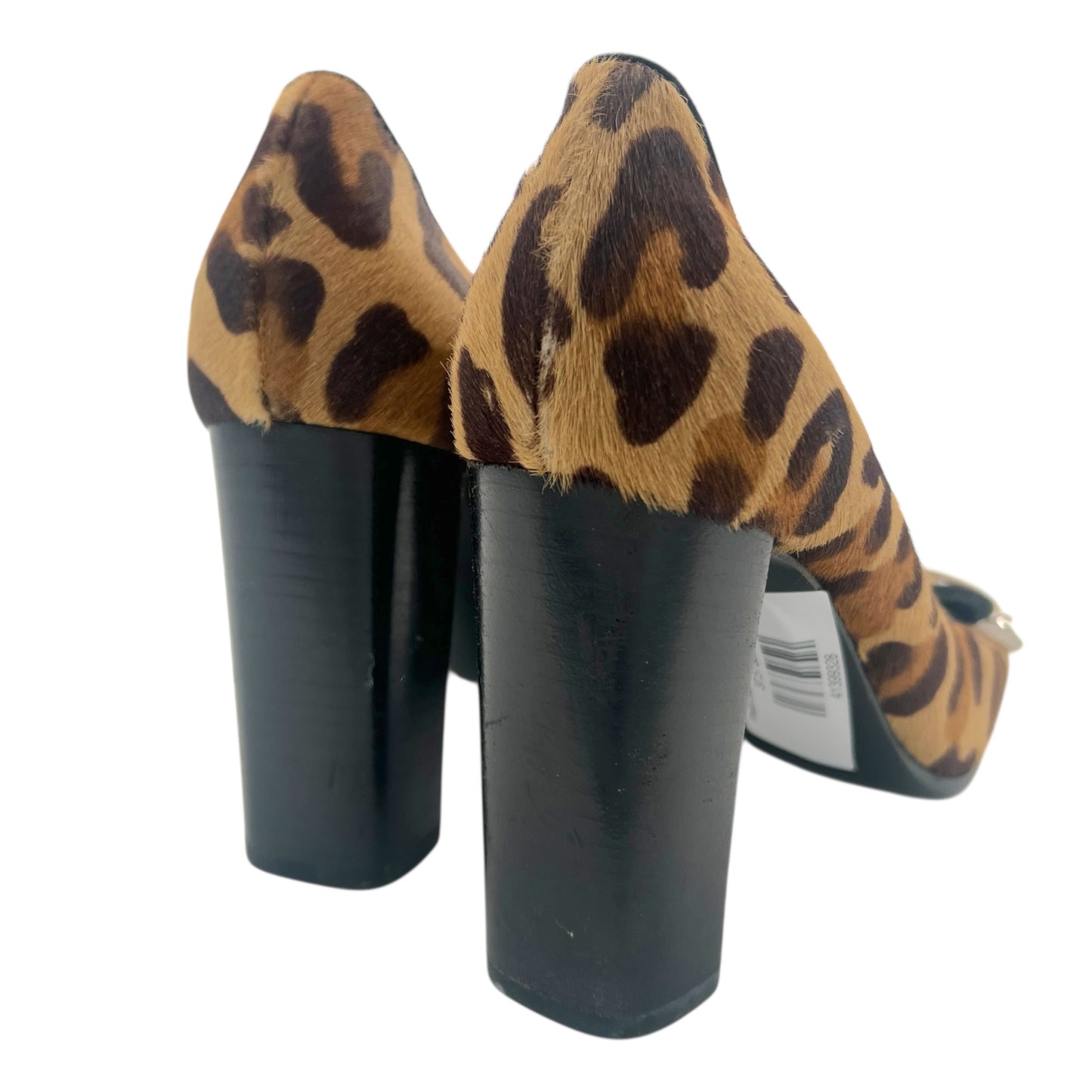 Prada Leopard Print Ponyhair Heeled Loafers