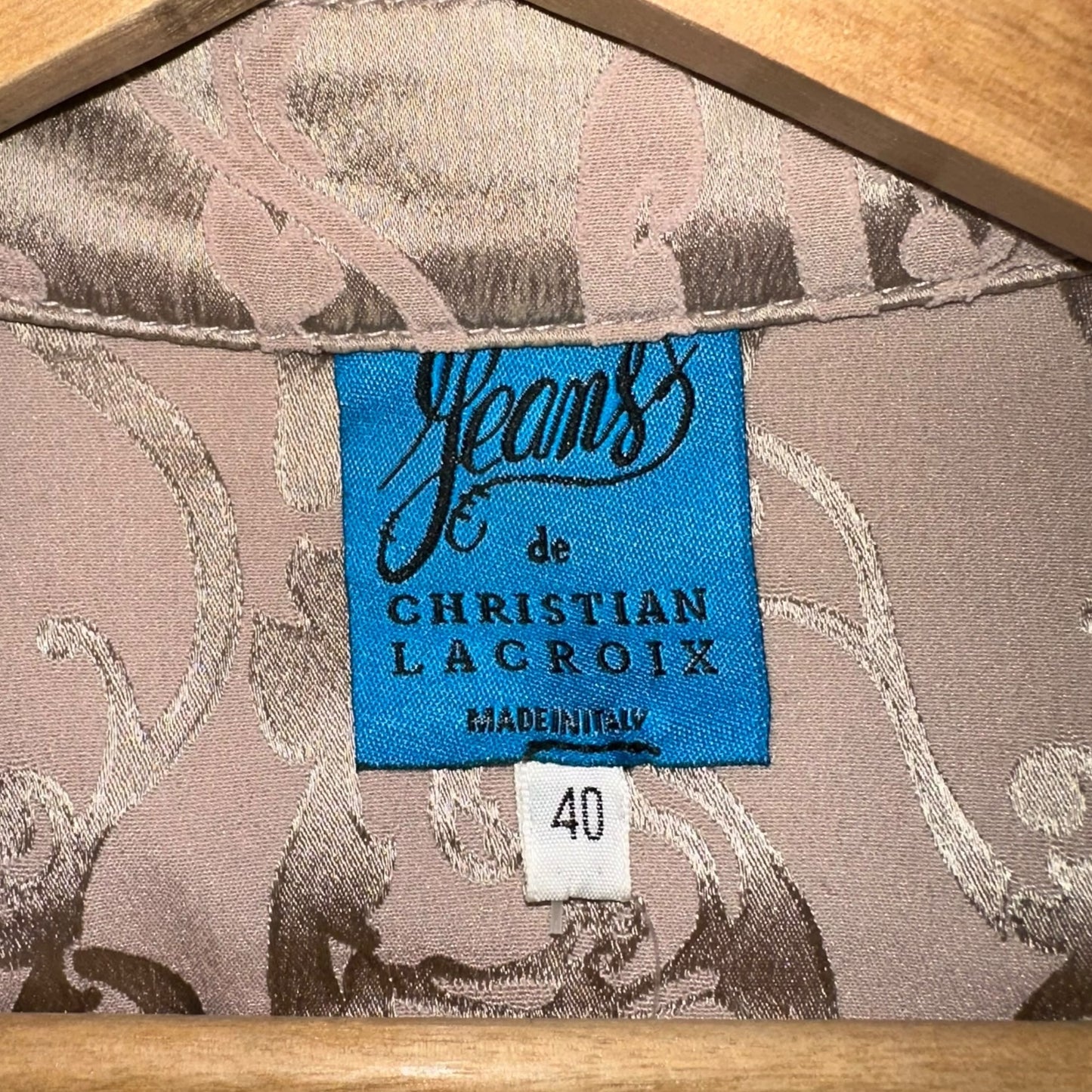 Christian Lacroix Jeans Pink Damask Satin Jacket