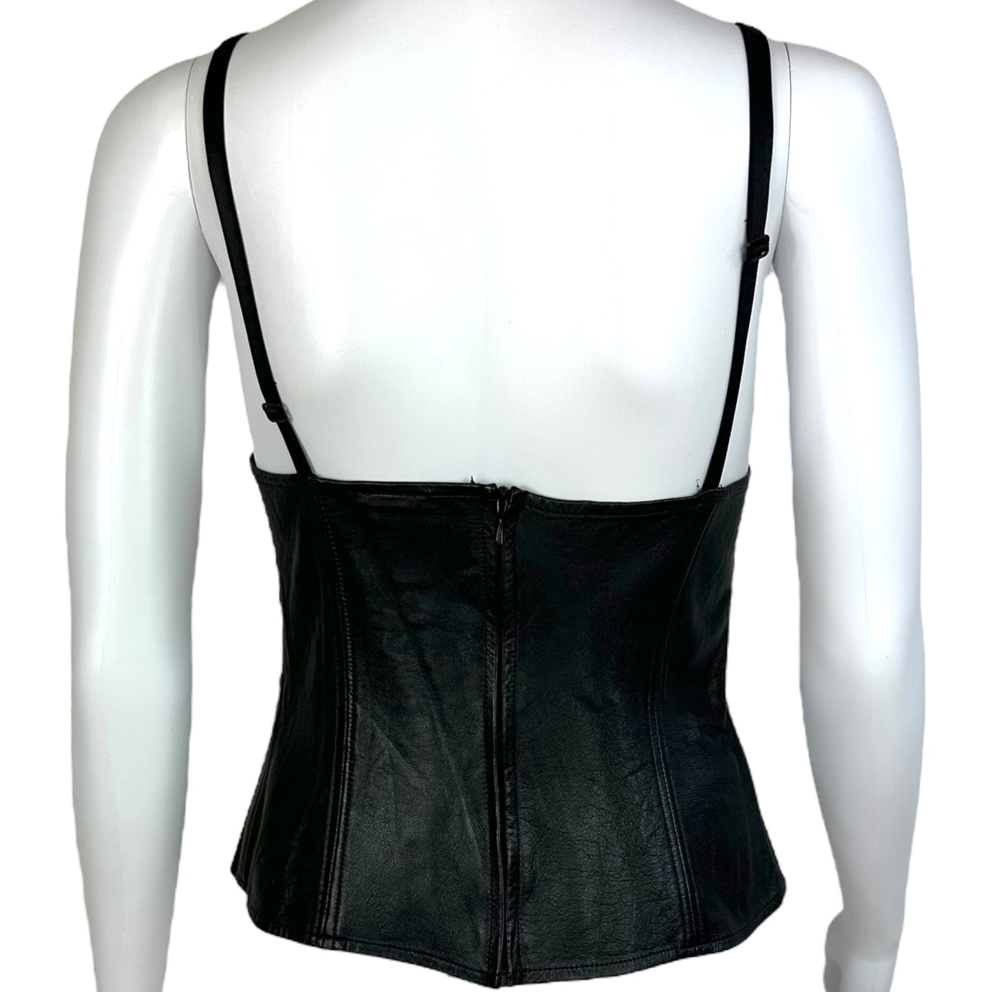 D&G Dolce & Gabbana Leather & Lace Corset Top