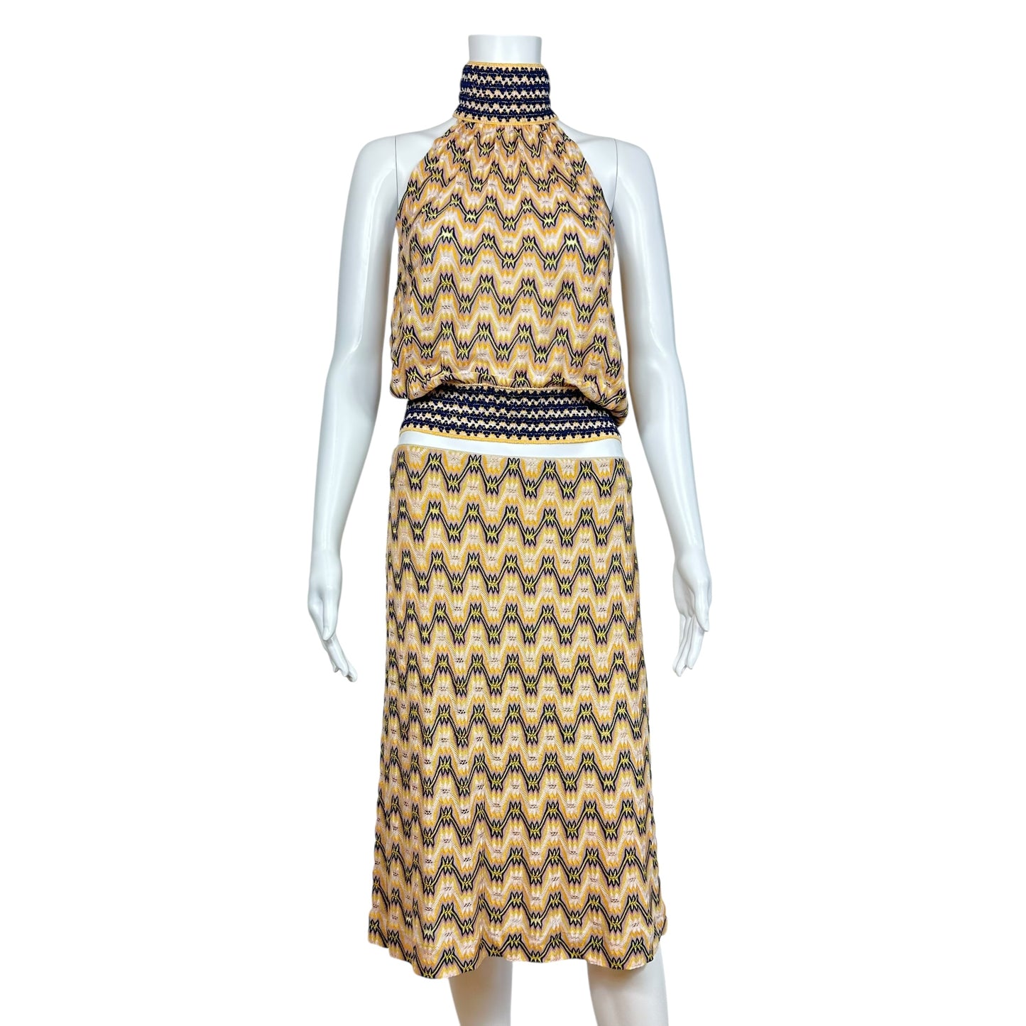 Missoni Patterned Knit Halterneck Top & Skirt Set