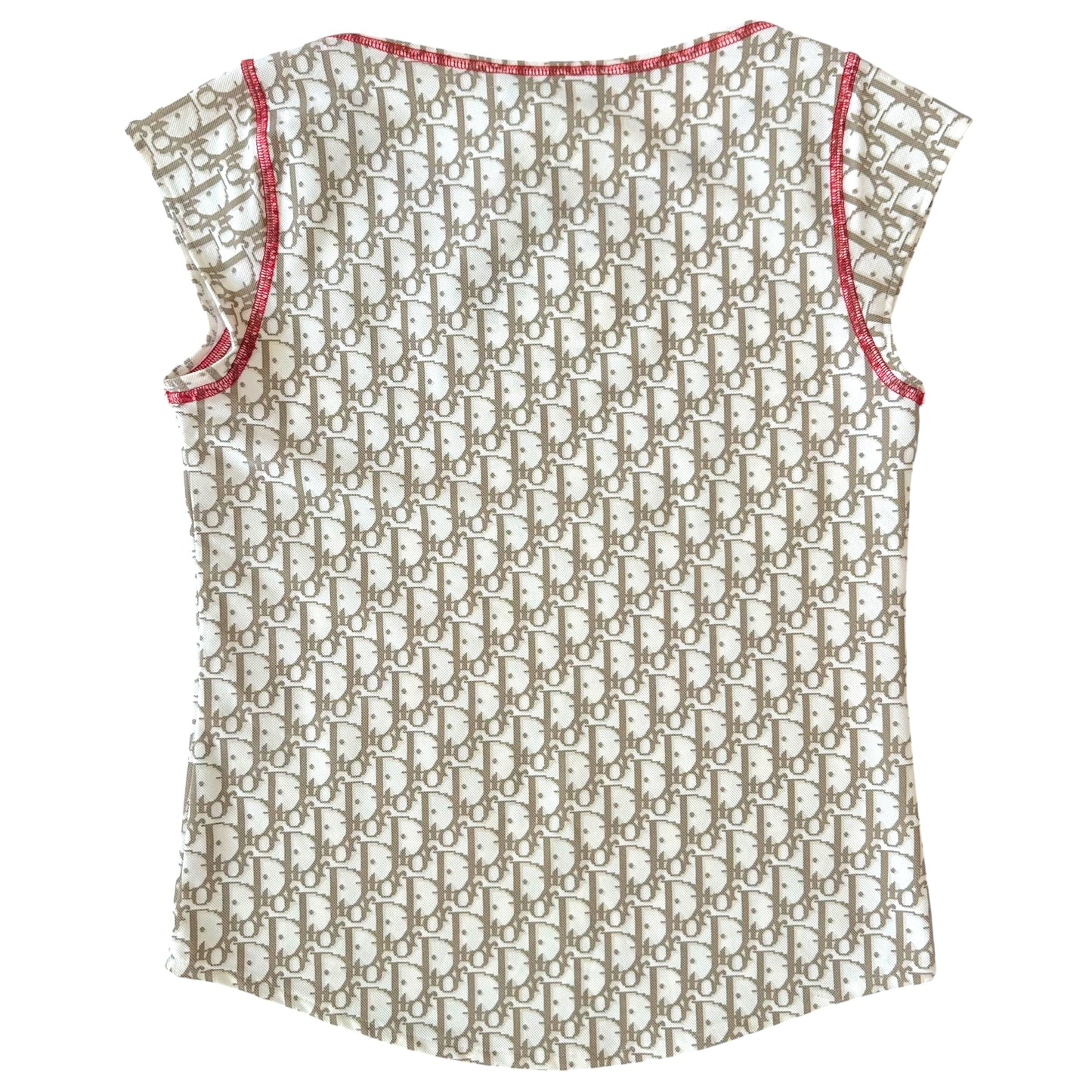 Christian Dior White & Brown Trotter Monogram T-Shirt NEW
