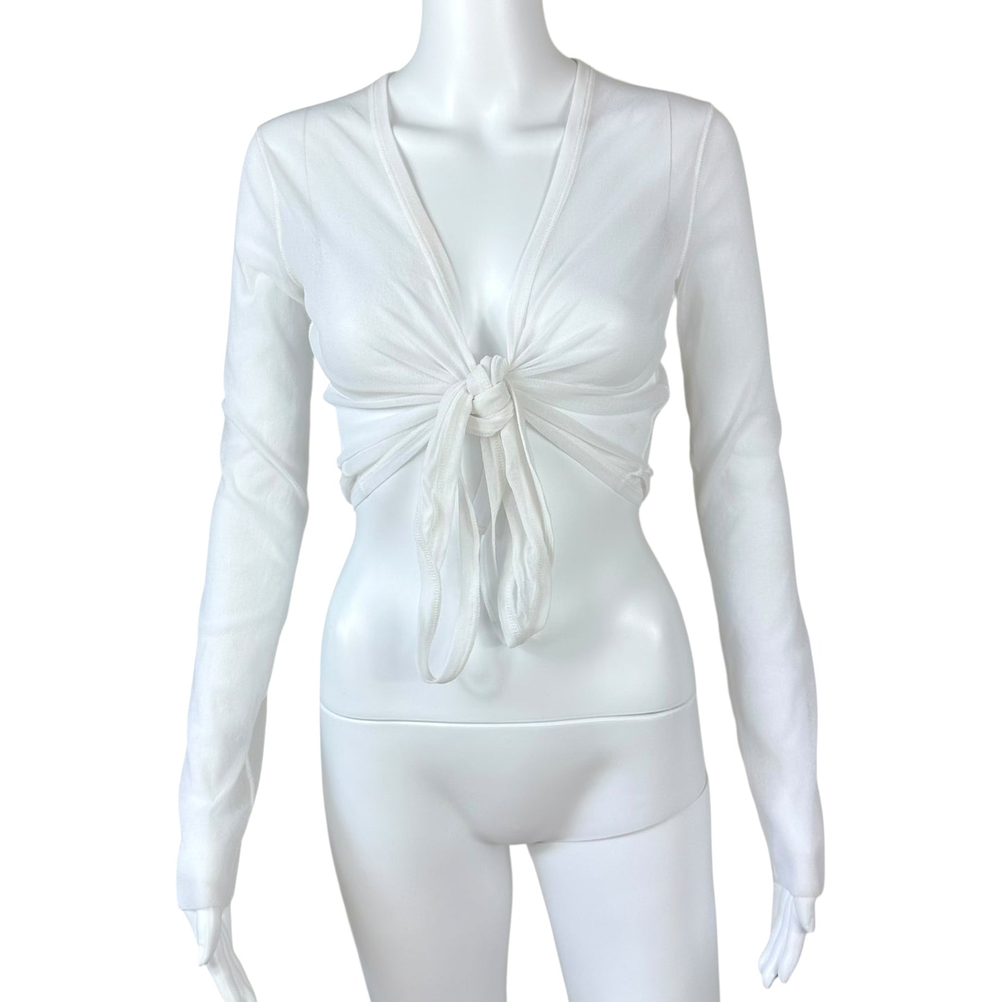 Jean Paul Gaultier Soleil White Mesh Wrap Top