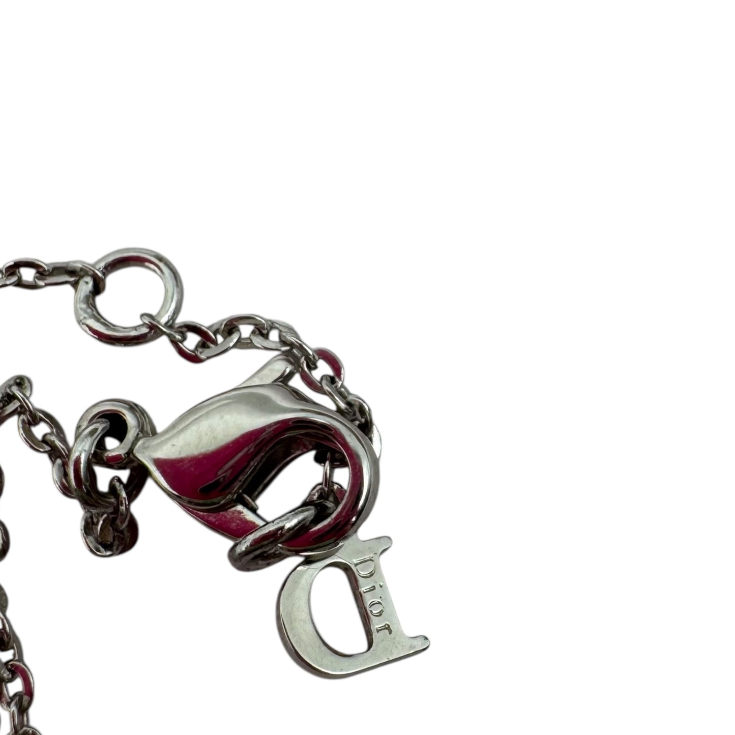 Christian Dior Silver Crystal Spell-Out Choker Necklace - Outfit Repeater