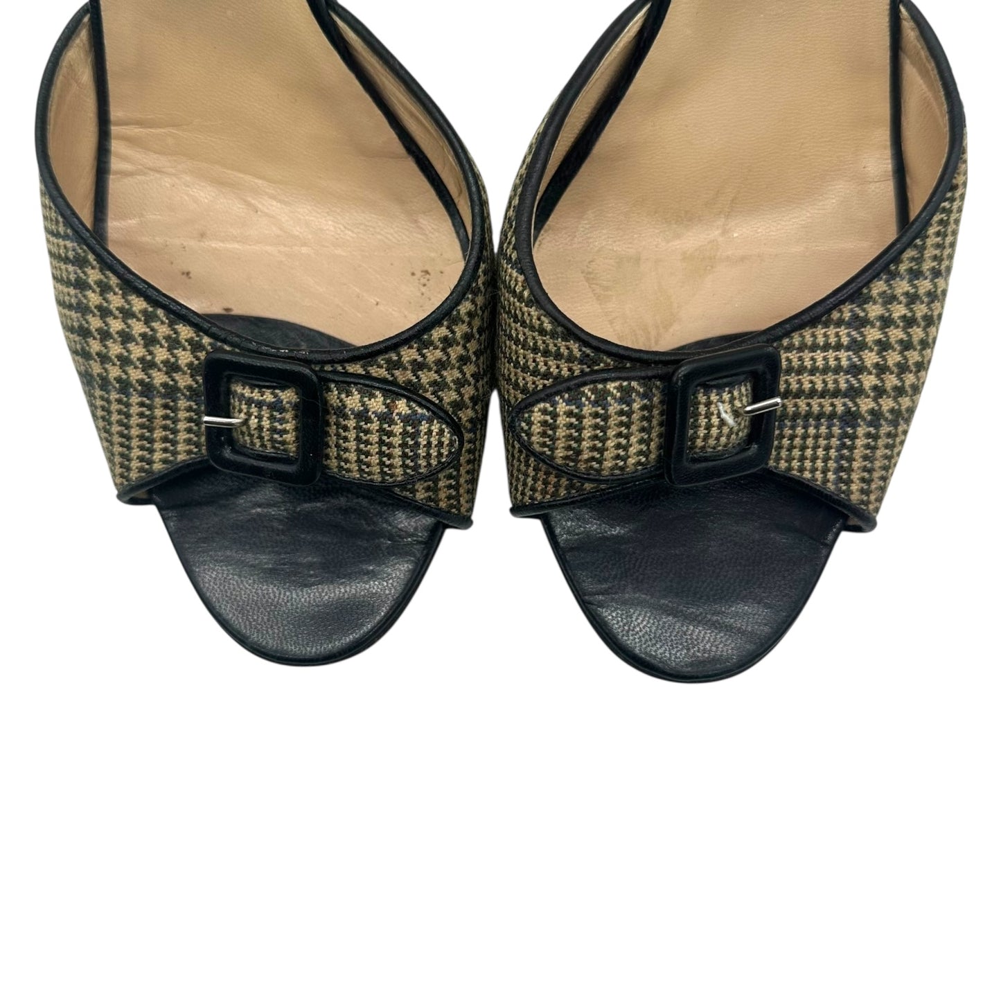 Manolo Blahnik Wool Houndstooth D'Orsay Heels