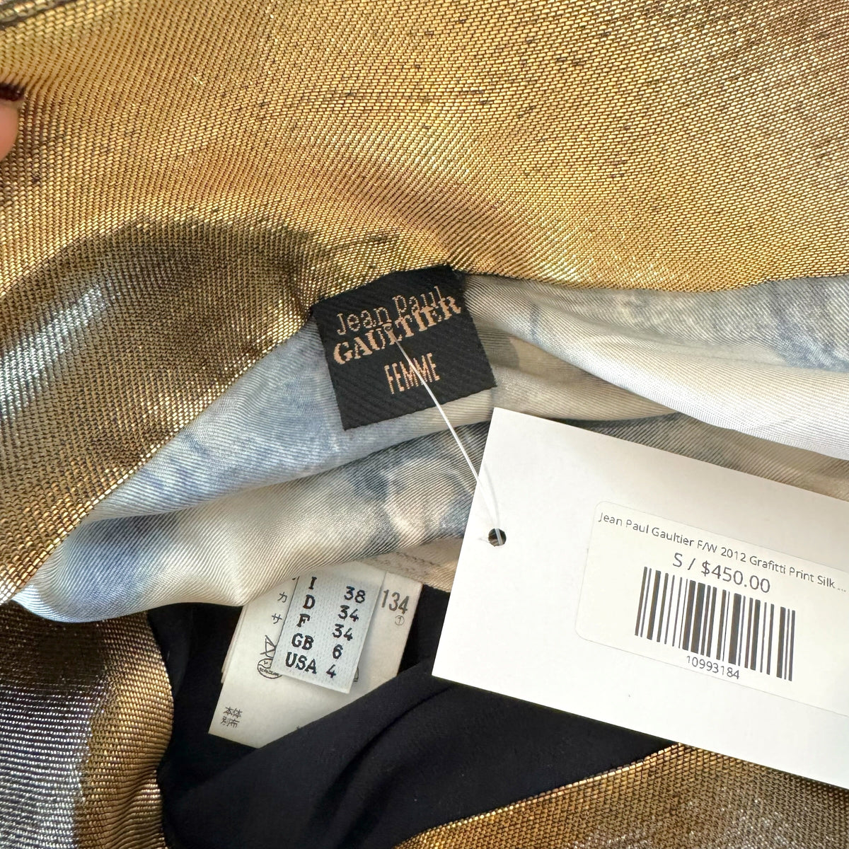 Jean Paul Gaultier Silk Mini Dress Graffiti Print
