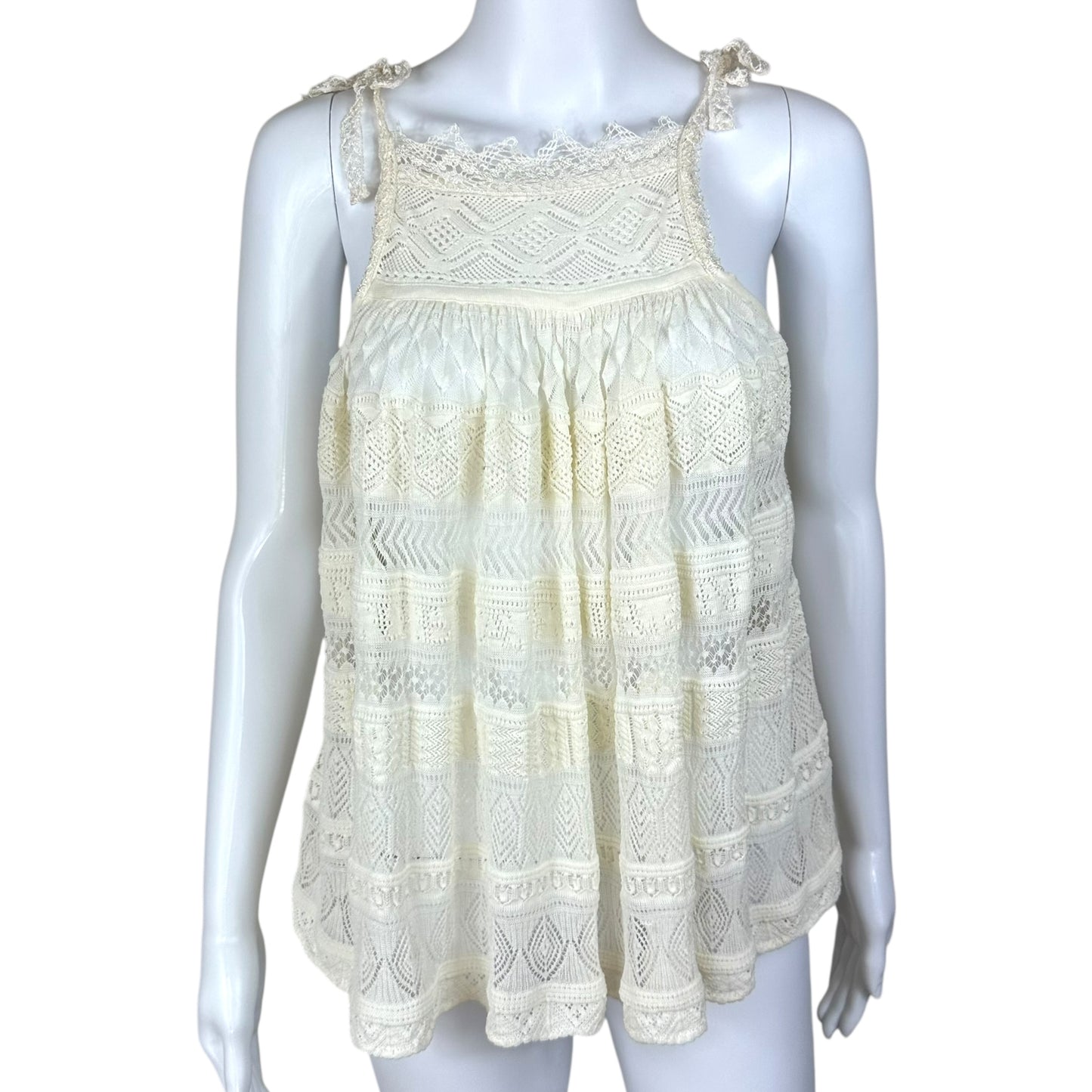 Jean Paul Gaultier Ivory Crochet Cami Blouse