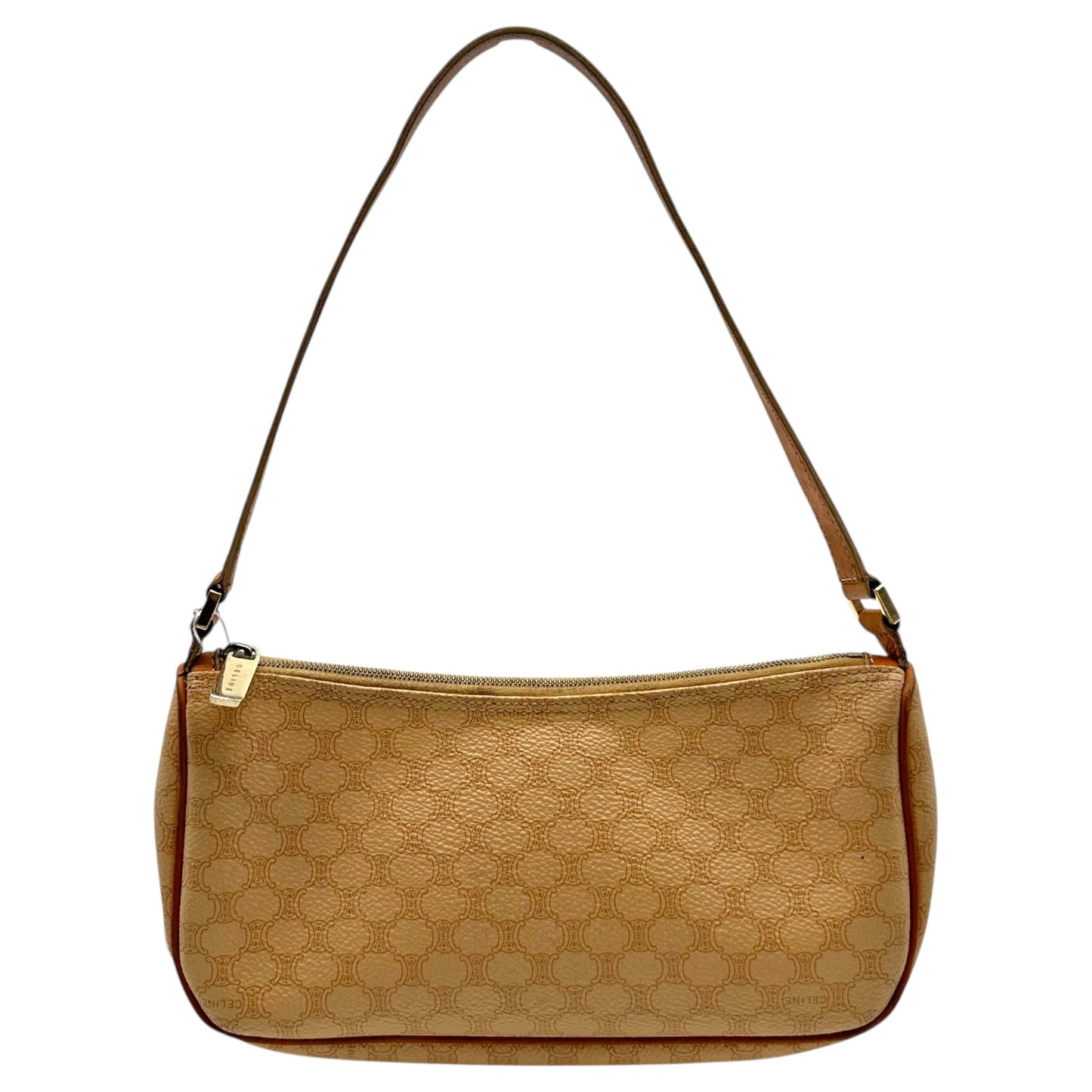 Celine Beige Triomphe Monogram Shoulder Pochette Bag - Outfit Repeater