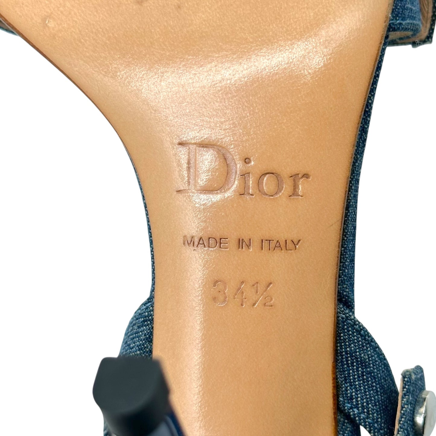 Christian Dior Denim CD Logo Heeled Sandals