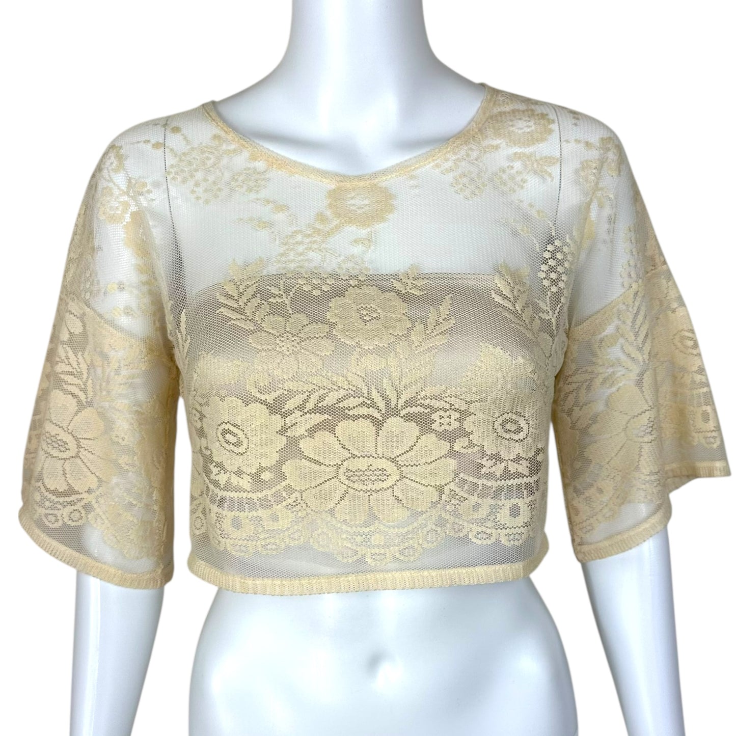 D&G Dolce & Gabbana 90's Ivory Lace Blouse & Bandeau Set