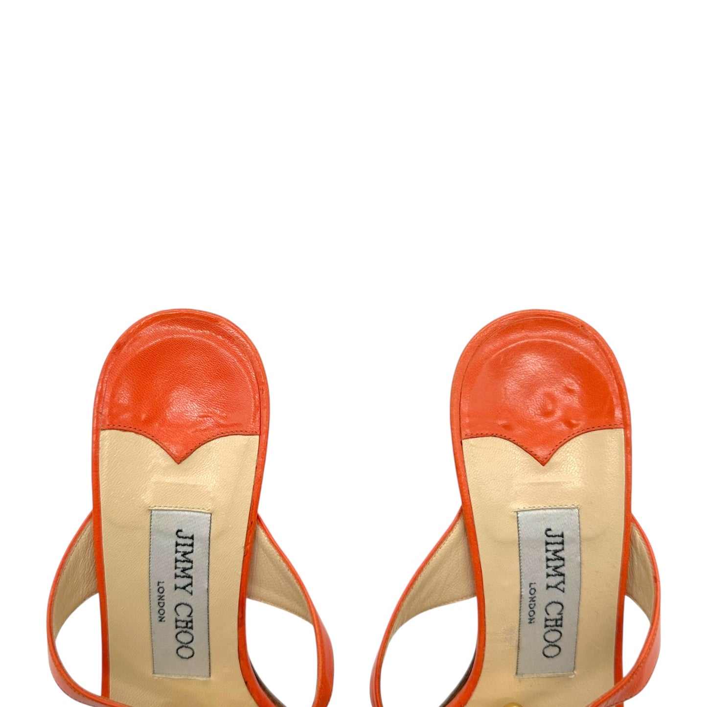 Jimmy Choo Orange Beaded Flip Flop Heels