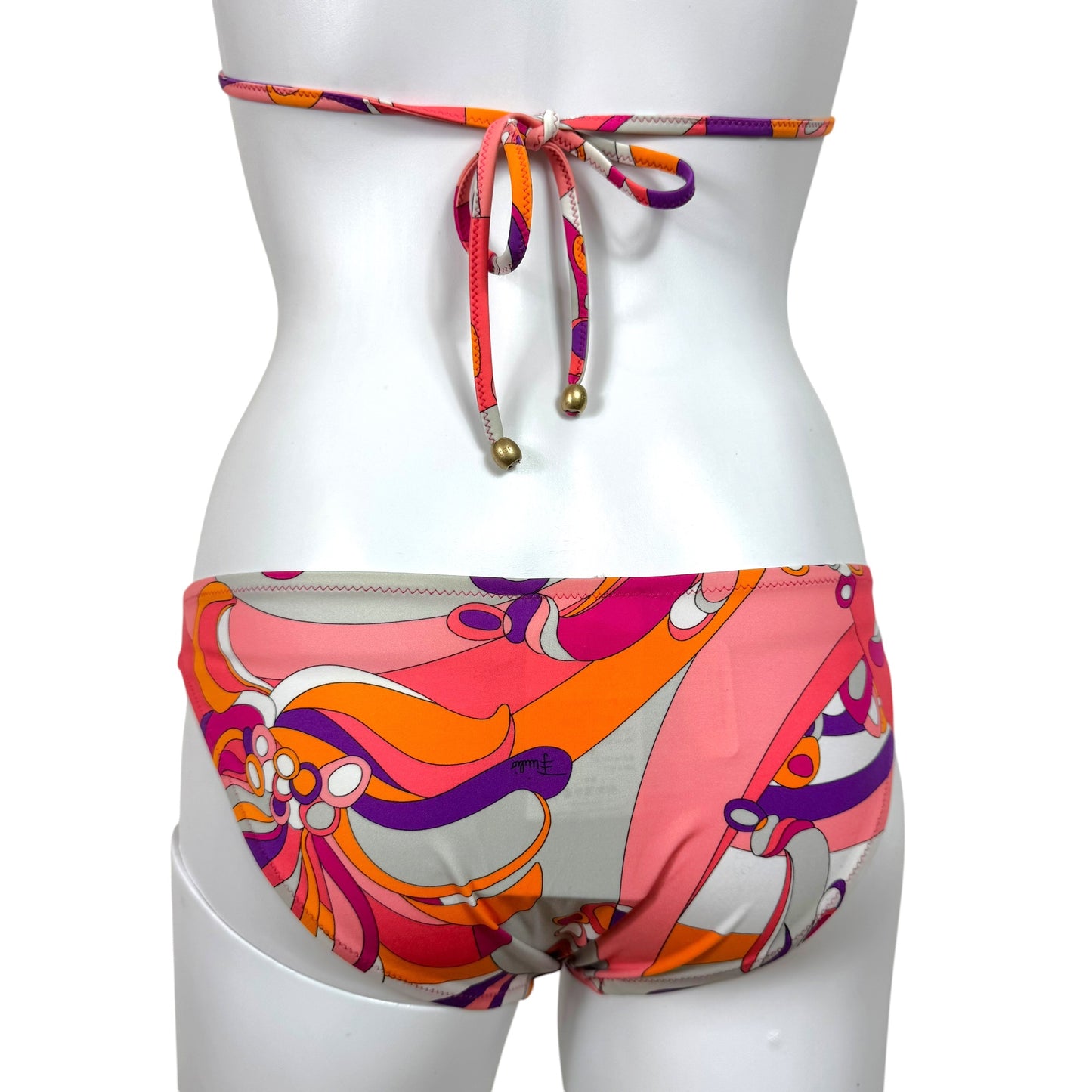 Emilio Pucci Pink & Orange Printed Bikini Set NEW