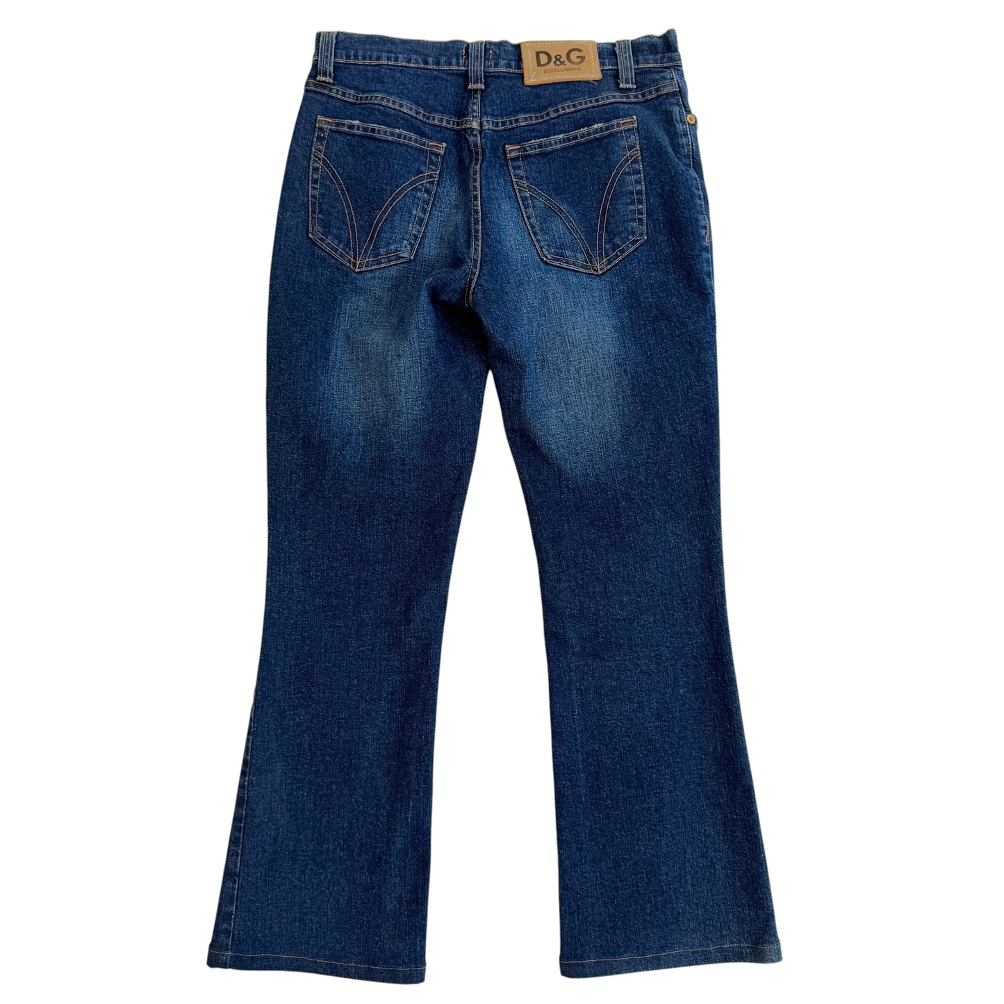 Dolce & Gabbana Denim Capri Pants Blue Mid-Rise Flared