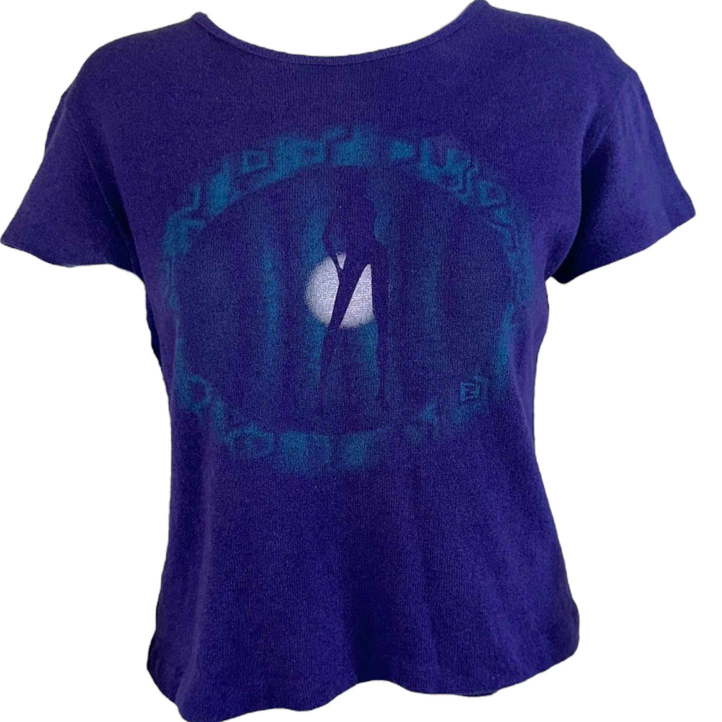 Fendi Purple Wool Graphic T-Shirt