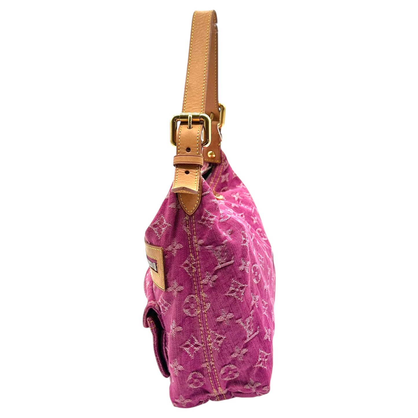 Louis Vuitton Pink Denim Monogram Baggy PM Bag