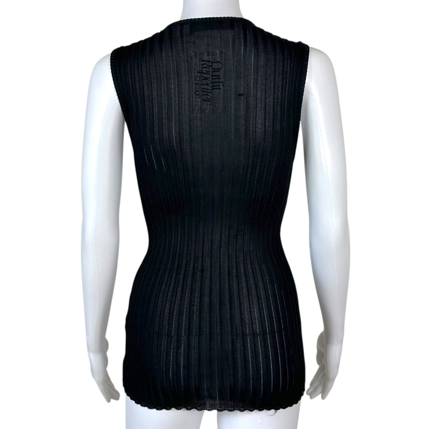 Dolce & Gabbana Black Ribbed Lace Up Tank