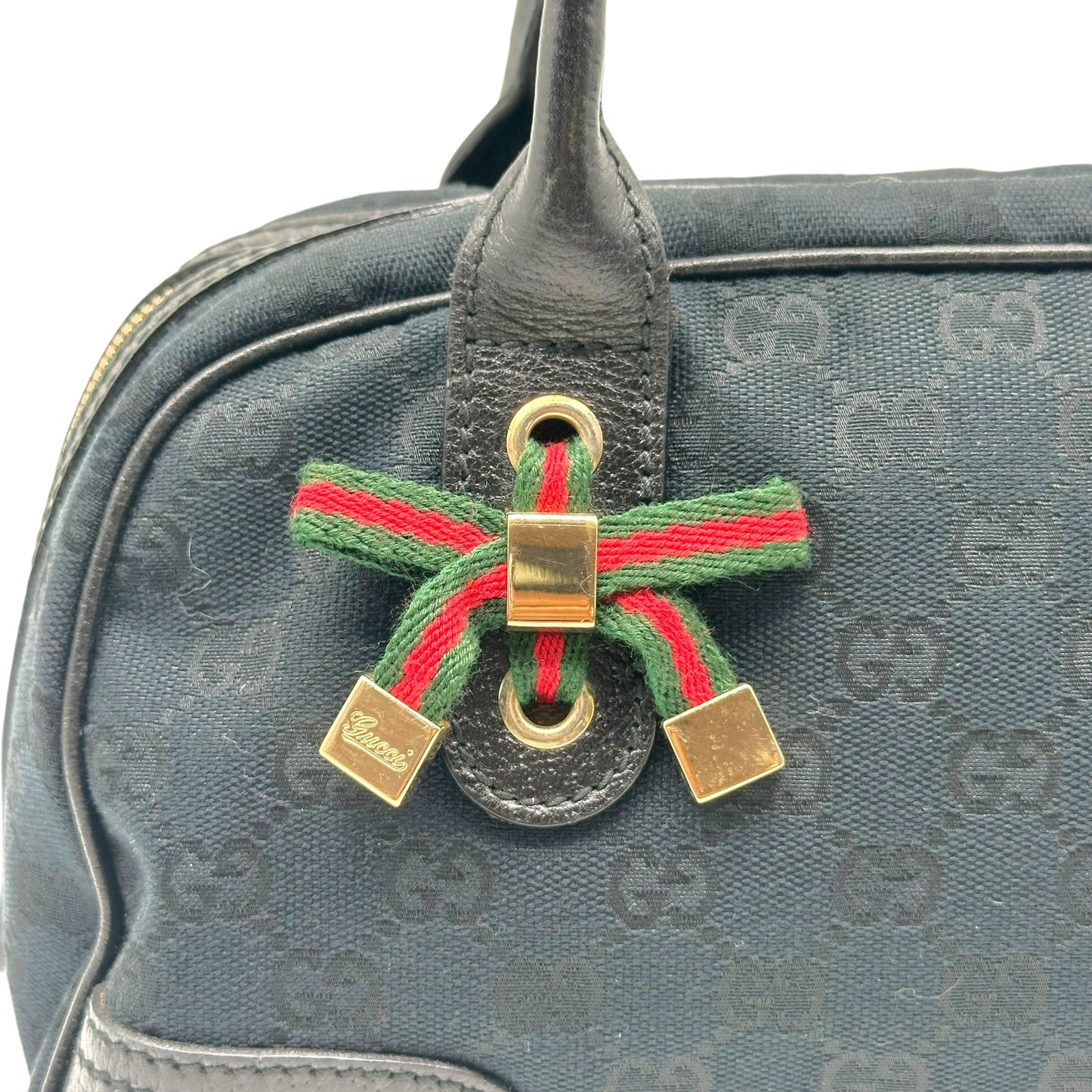 Gucci Black Monogram Canvas East-West Bowler Shoulder Bag