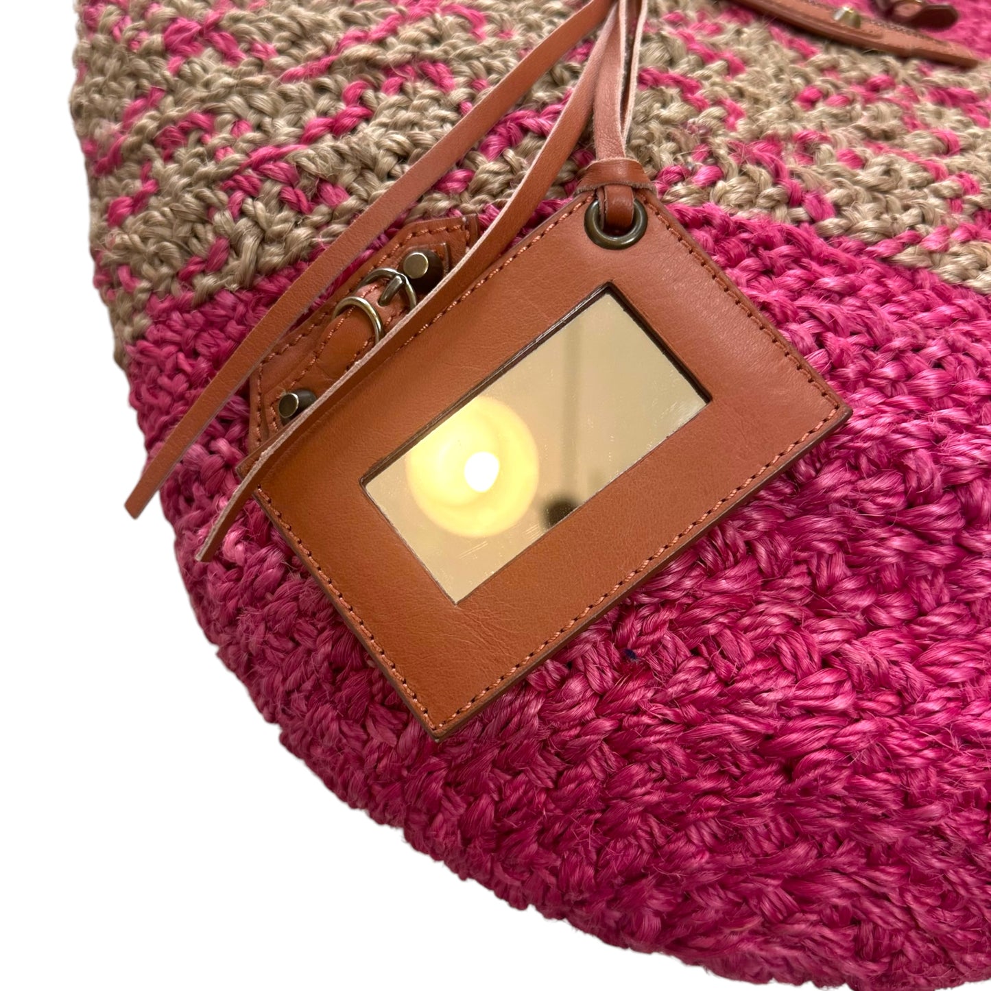 Balenciaga Pink Raffia City Beach Bag
