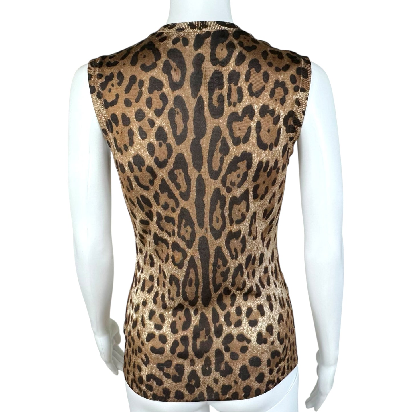 Dolce & Gabbana Leopard Print Cashmere Tank Top