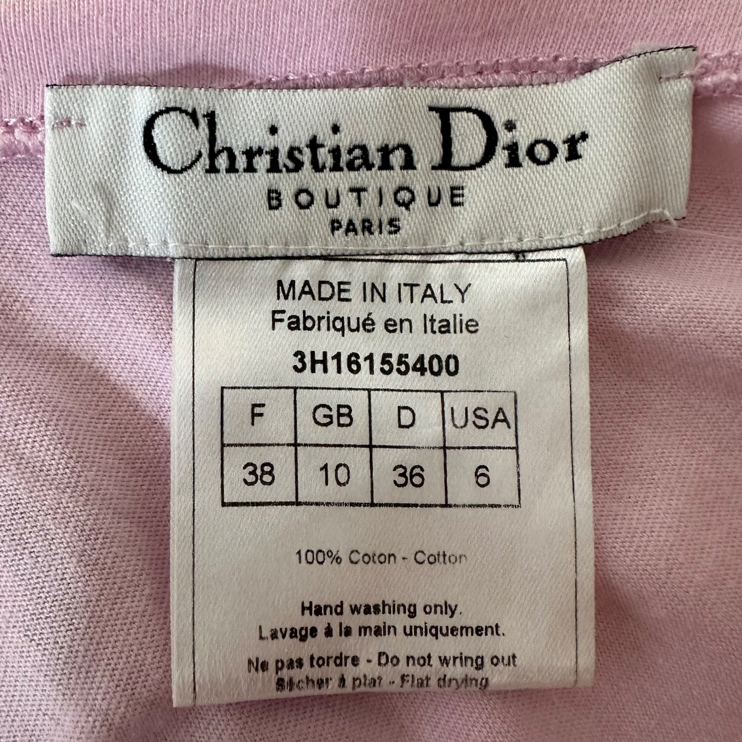 Christian Dior Pink Black J'Adore T-Shirt V-Neck