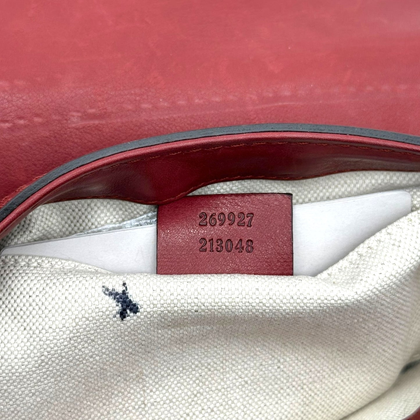 Gucci Burgundy Leather Fur & Bamboo Tassel Crossbody Bag