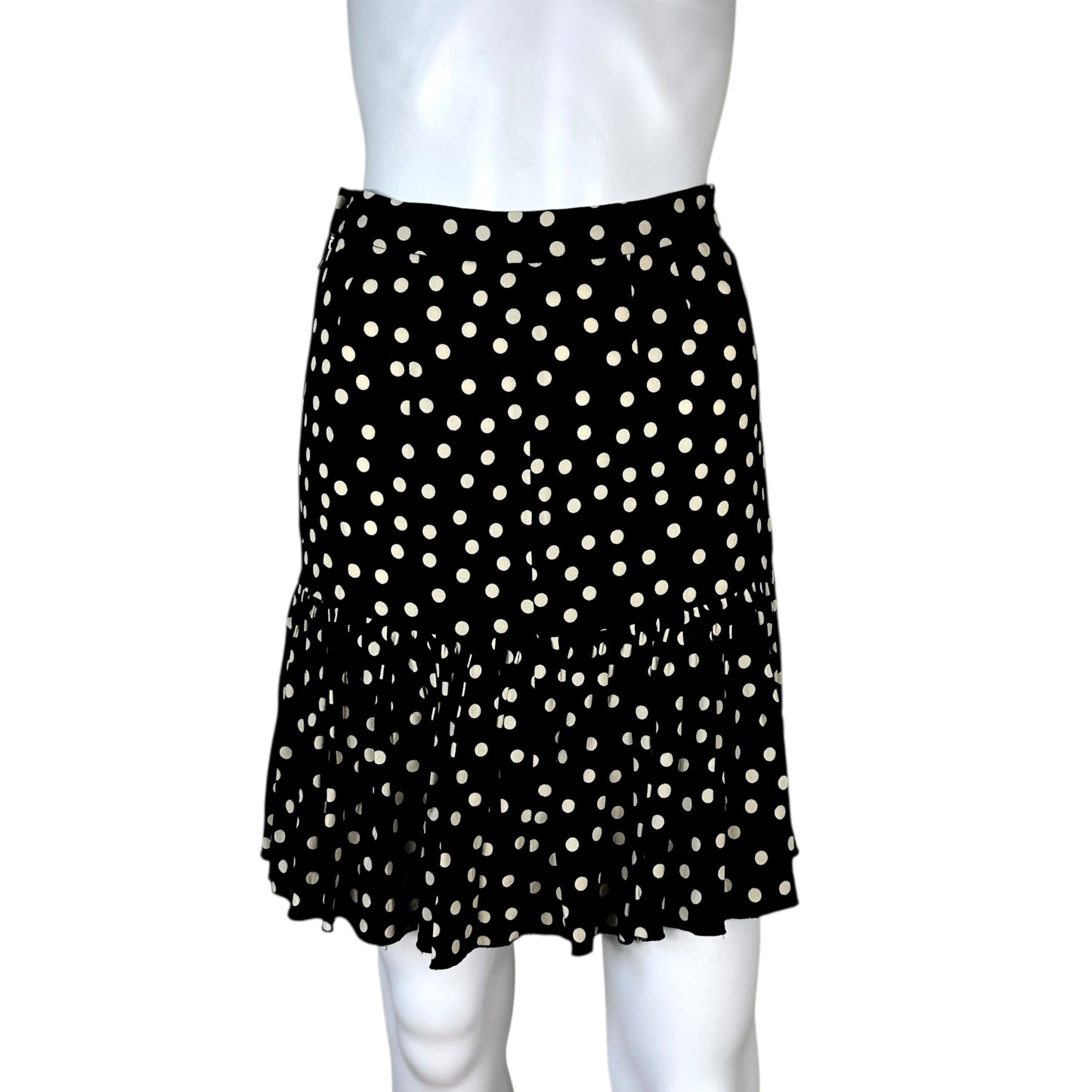 Dolce & Gabbana Polka Dot Print Silk Midi Skirt