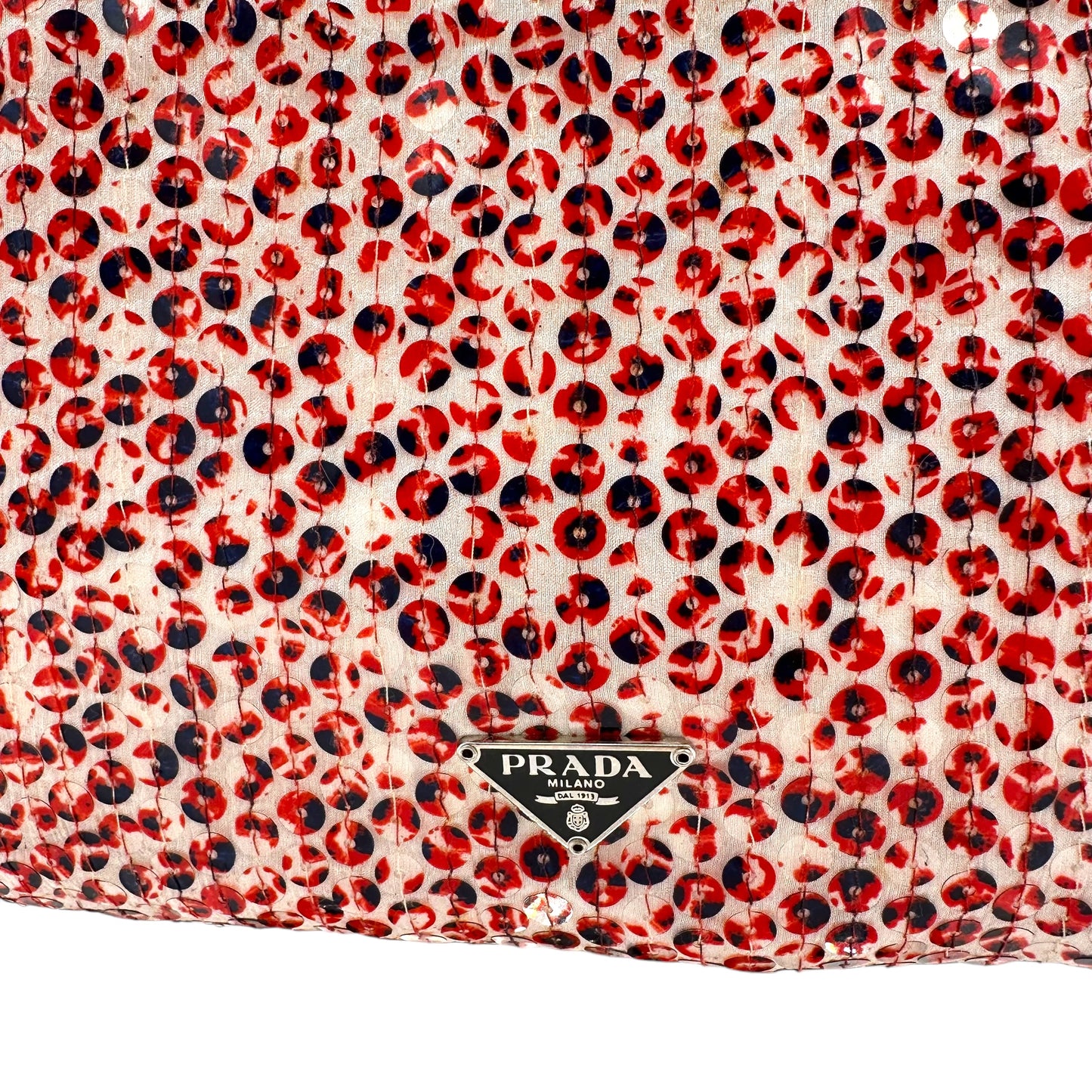 Prada Red Sequin Embellished 2-Way Shoulder Bag