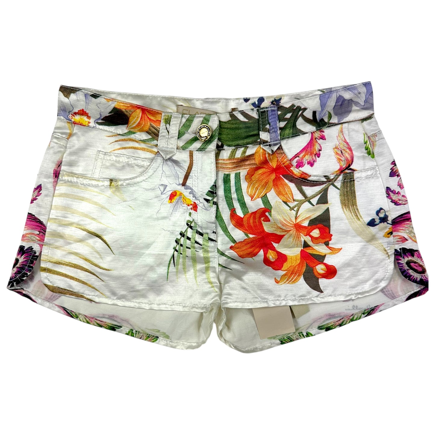 Roberto Cavalli Class Floral Print Mini Shorts NEW
