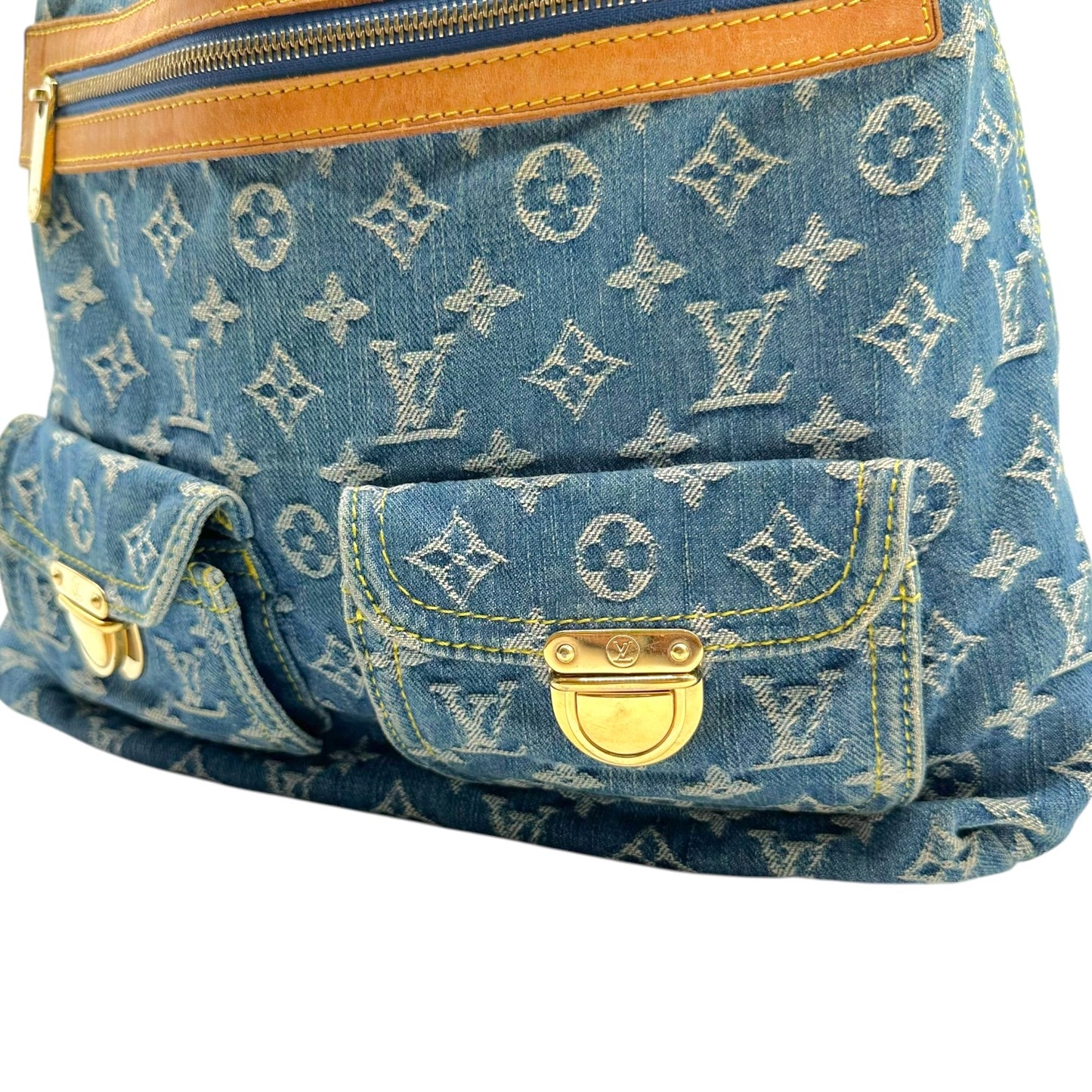 Louis Vuitton Blue Denim Hobo Shoulder Bag