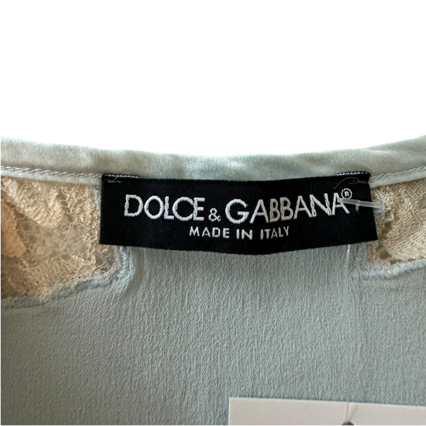 Dolce & Gabbana Blue Lace Trim Tank - Outfit Repeater