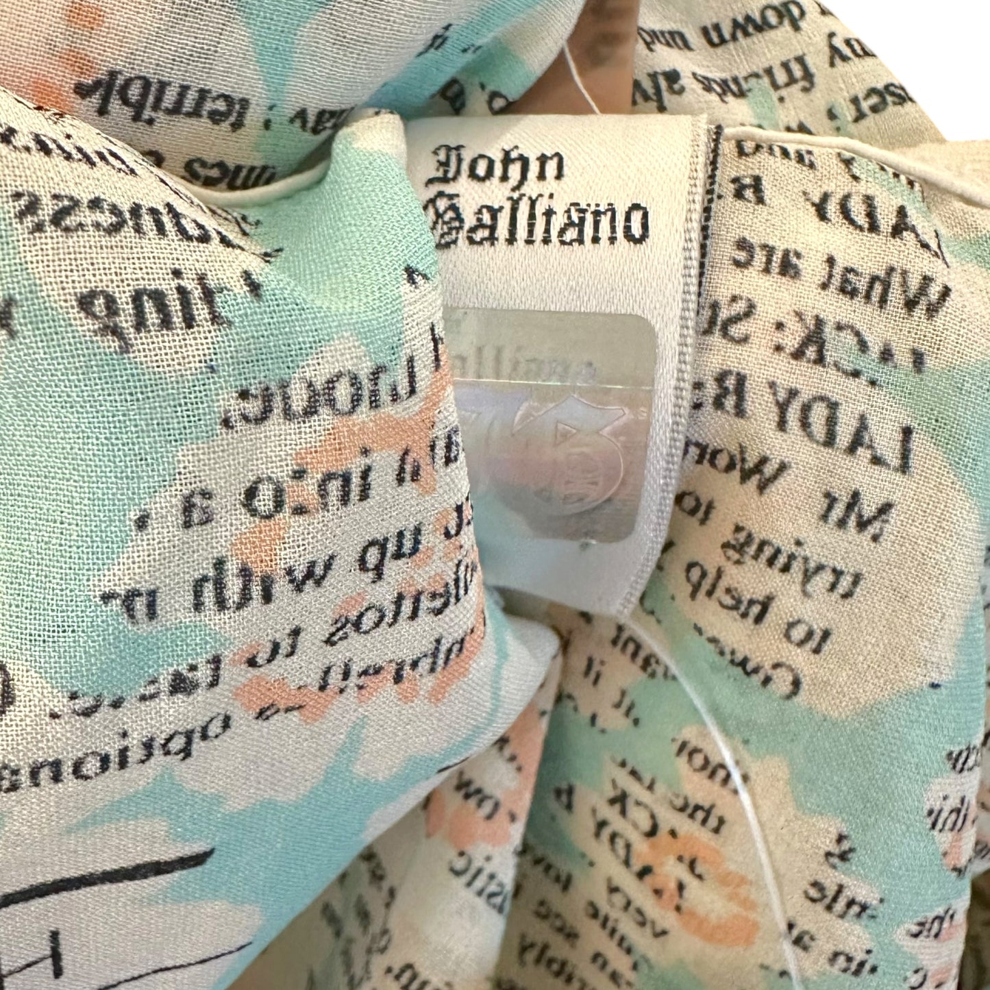 John Galliano Mini Cami Dress Light Blue Floral Print