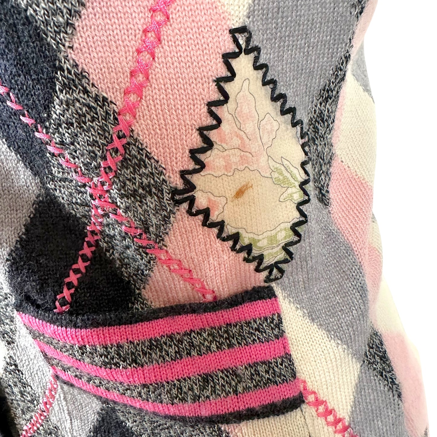 John Galliano F/W 2004 Pink & Gray Argyle Cardigan *AS IS*