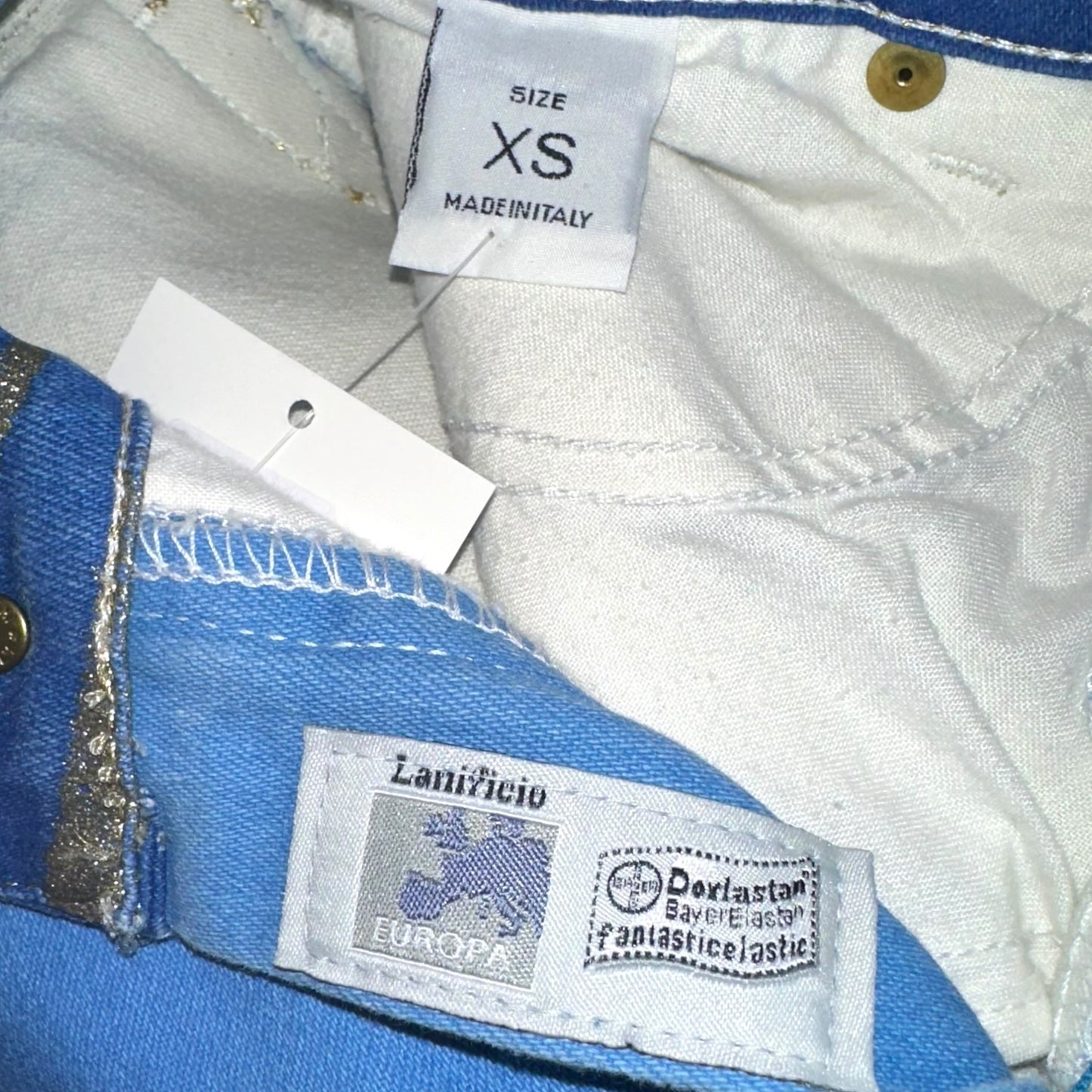 Roberto Cavalli 90's Blue & Gold Zebra Print Jeans - Outfit Repeater