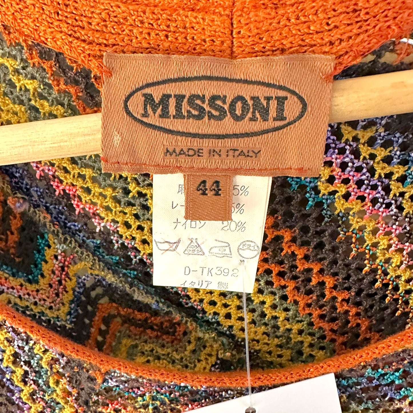 Missoni Midi Dress Burnt Orange Multicolor Knit Semi-Sheer