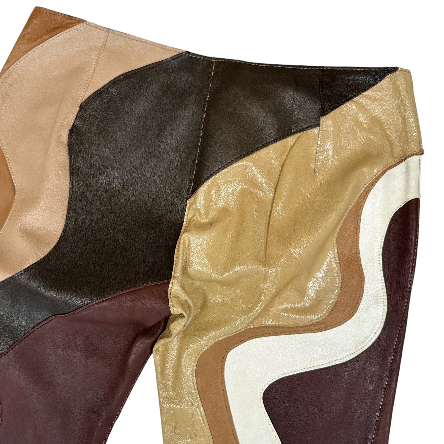 Dolce & Gabbana S/S 2002 Runway Patchwork Leather Pants