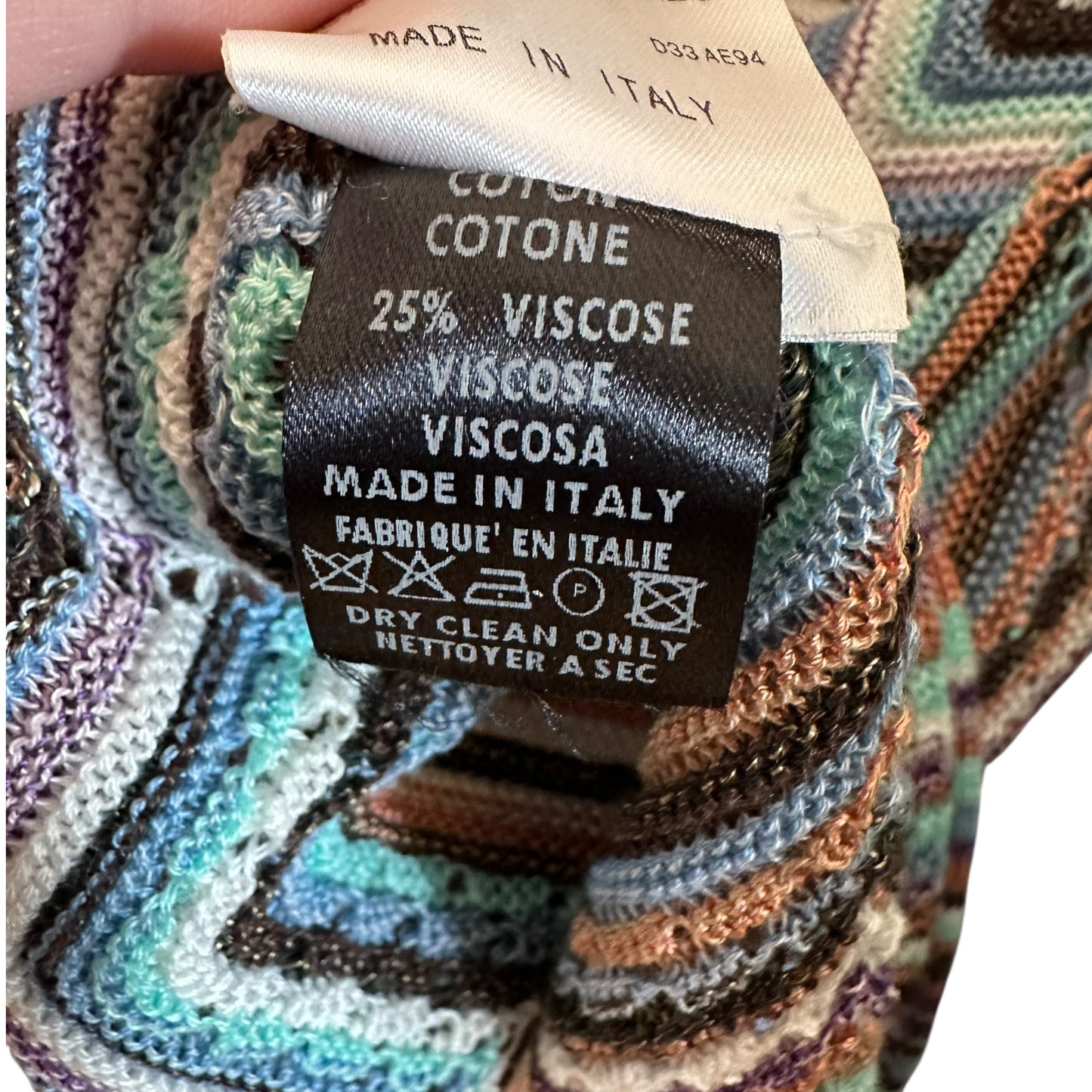 Missoni Teal & Purple Multi Chevron Knit Poncho