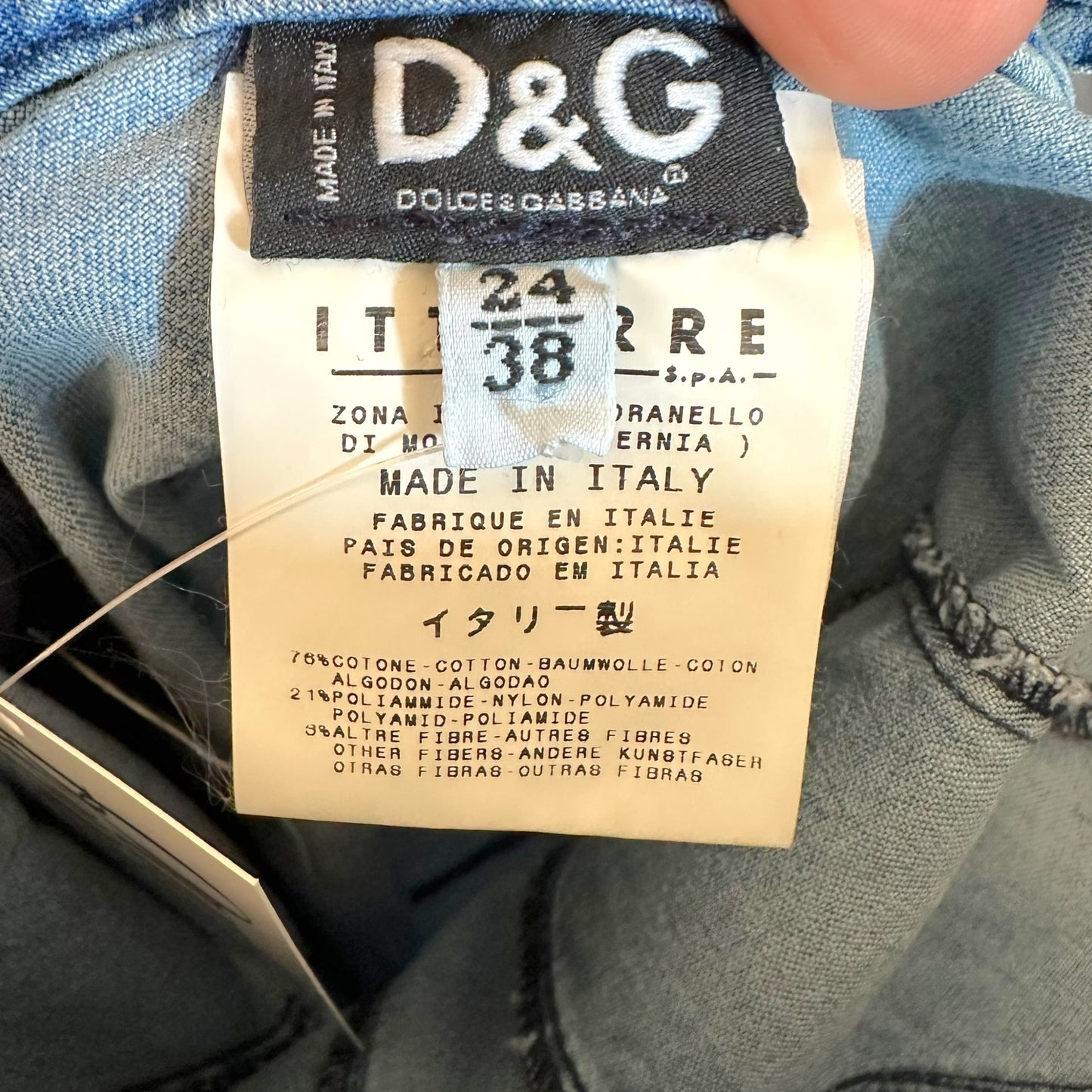 D&G Denim Open Back Midi Dress Light Blue Fitted