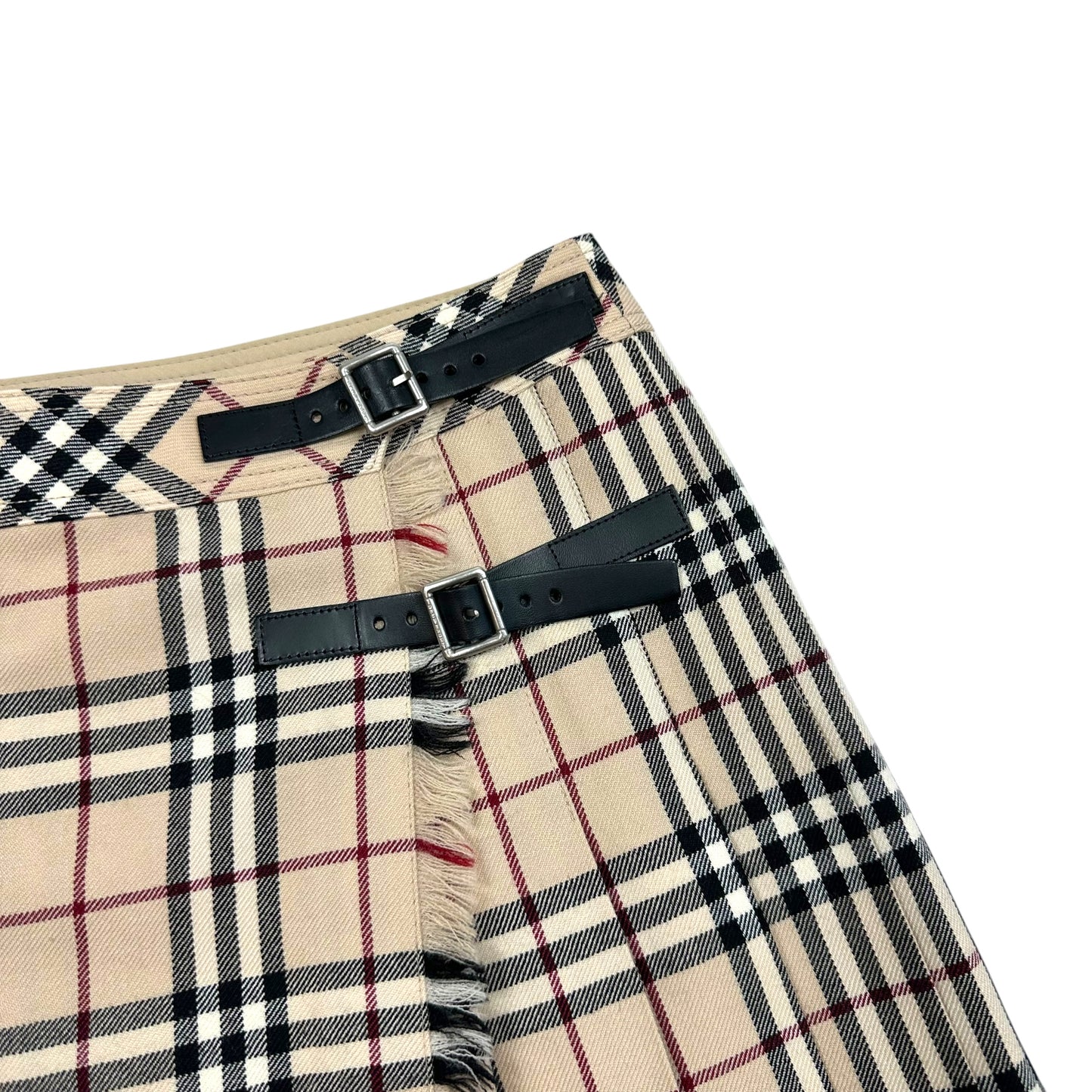 Burberry Blue Label Classic Tan Plaid Pleated Mini Skirt