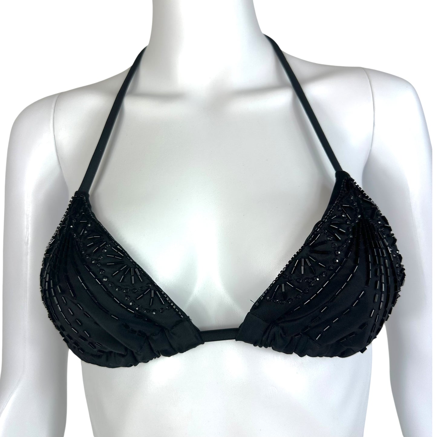 Christian Dior Black Beaded Bikini Top