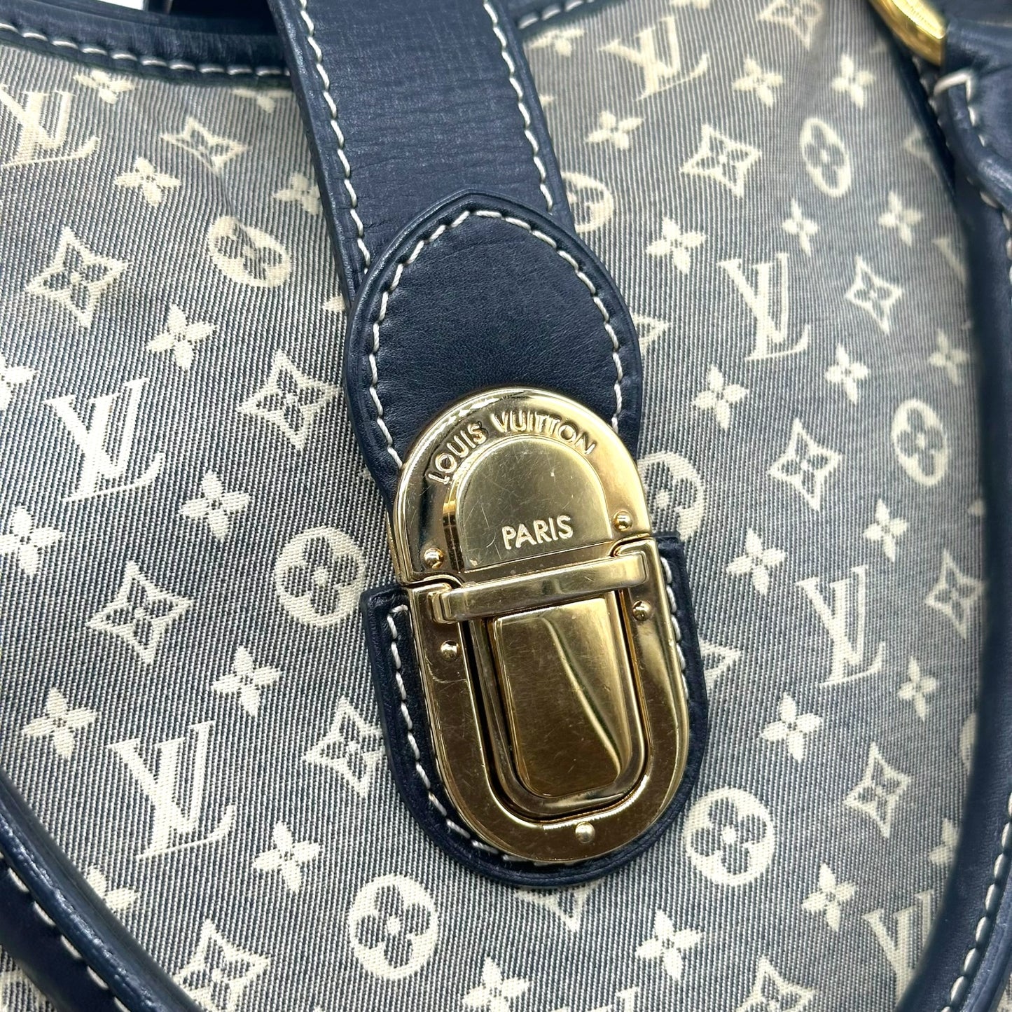 Louis Vuitton Navy Blue Monogram Tote Bag