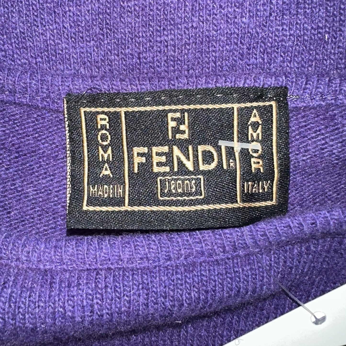 Fendi Purple Wool Graphic T-Shirt