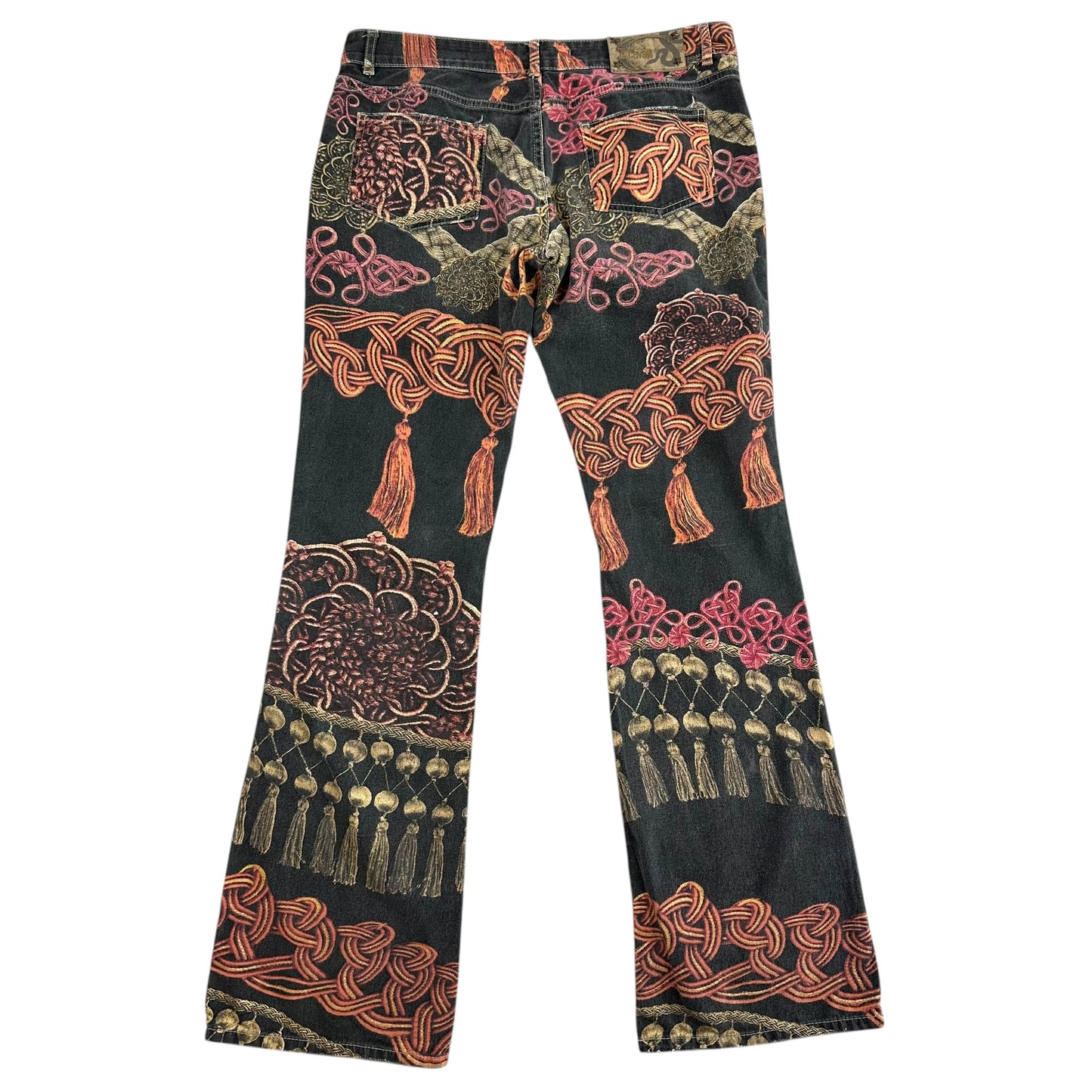 Just Cavalli Roberto Cavalli Black & Pink Rope Printed Jeans - Outfit Repeater