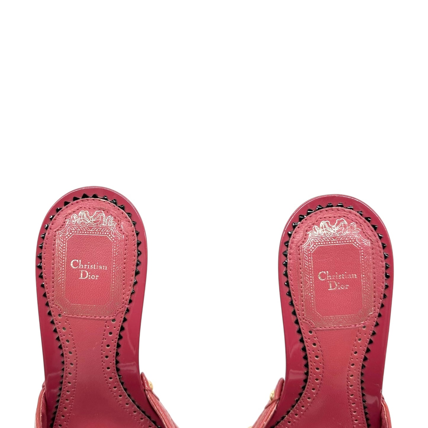 Christian Dior Coral Pink Heeled Bow Mules