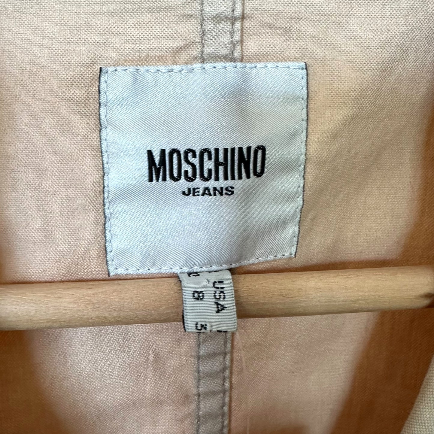 Moschino Jeans Tan Crochet Trim Blazer Jacket